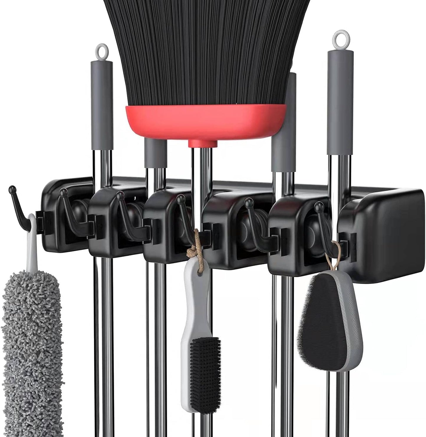 LETMY Broom Holder Wall Mount - Mop and Broom Hanger Holder - Garage Storage Rack & Garden Tool