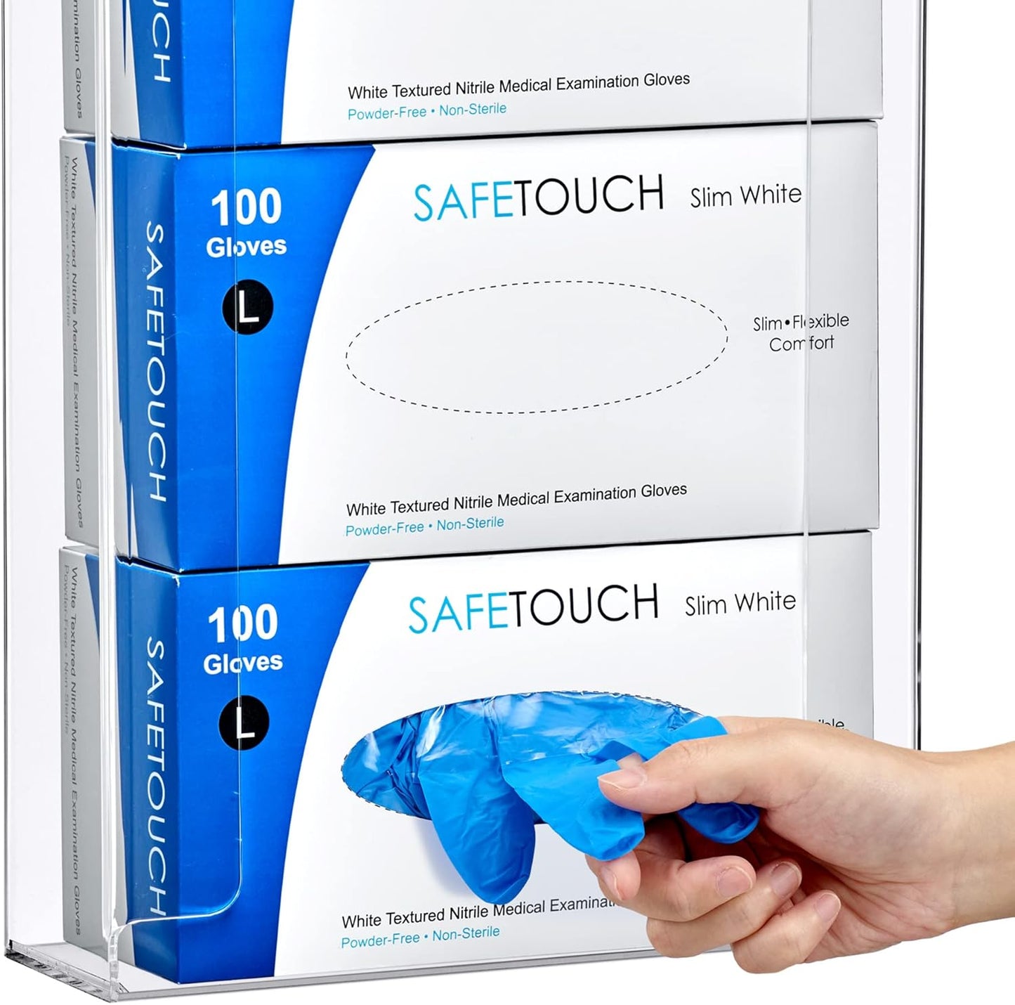 Amazing Abby Acrylic Glove Box Holder, Wall-Mounted Glove Dispenser, Floating Glove Box Organizer