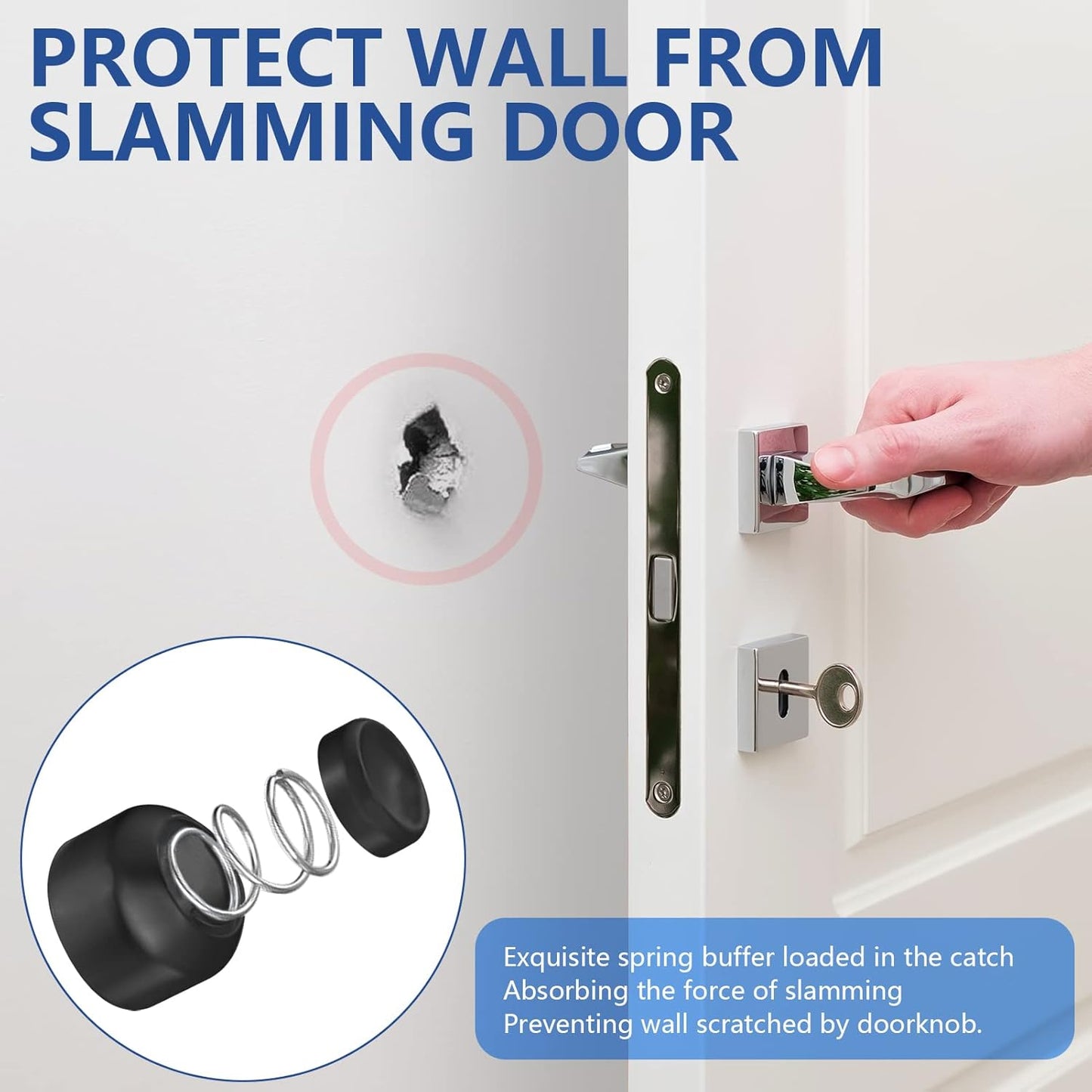 Magnetic Door Stop Stainless Steel，Door Stopper, Heavy Duty for Various Door Types, Keep Your Door