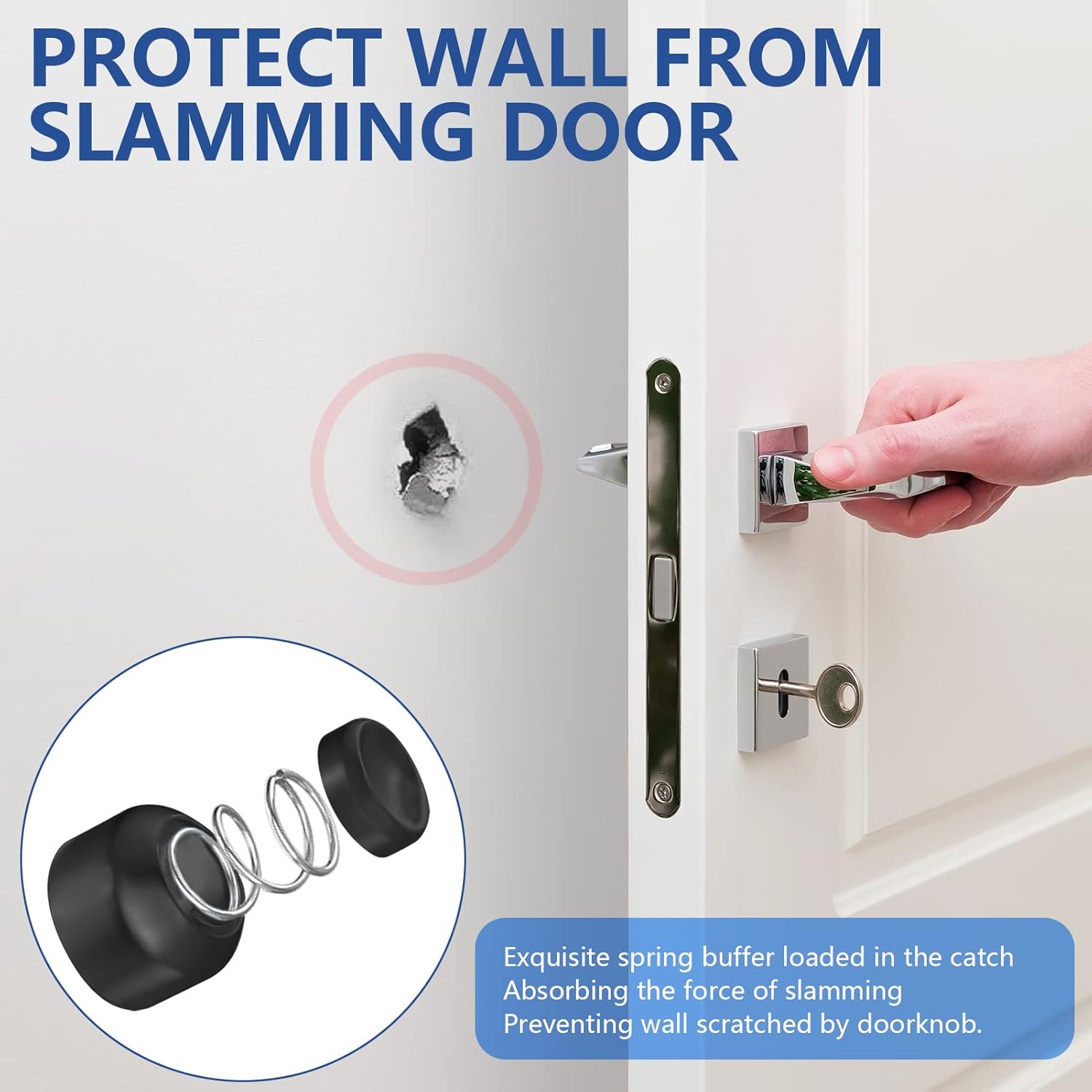 Magnetic Door Stop Stainless Steel，Door Stopper, Heavy Duty for Various Door Types, Keep Your Door