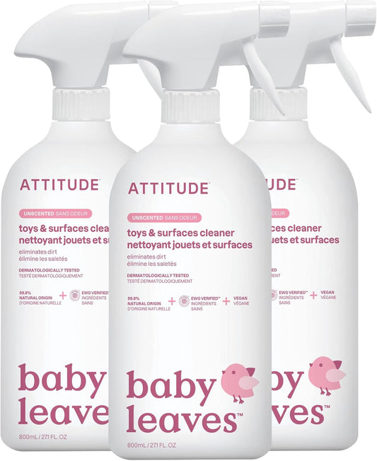 ATTITUDE Toy and Surface Cleaner, EWG Verified, Plant- and Mineral-Based, Vegan Household Products