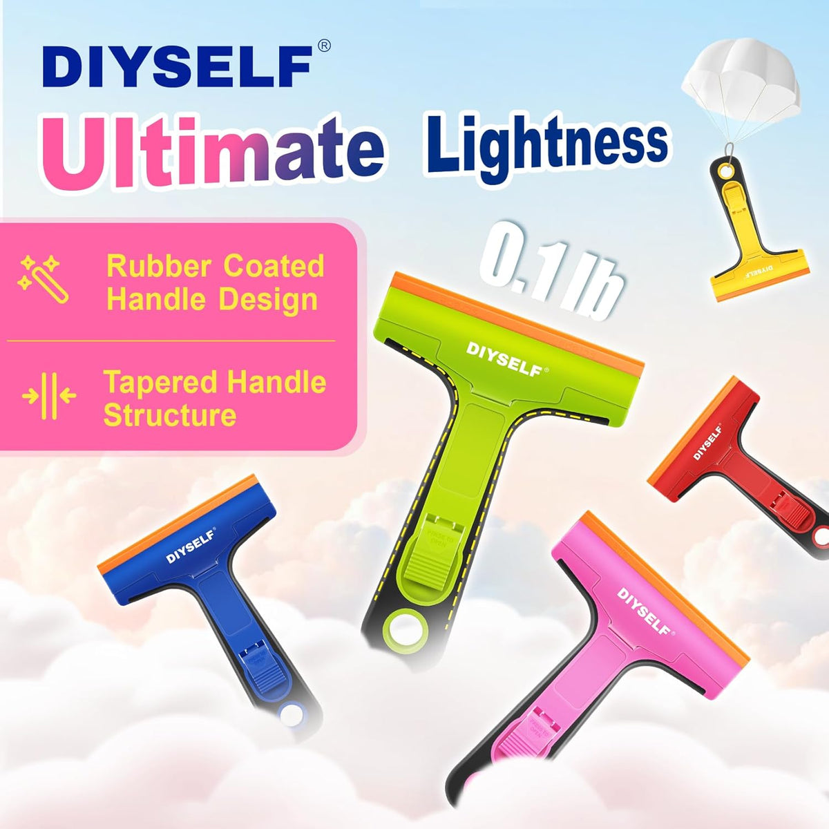 DIYSELF-Razor-Blade-Scraper, 1 Pack Razor Blade Scraper, Extra 5 PCS Orange Plastic Blades, Razor