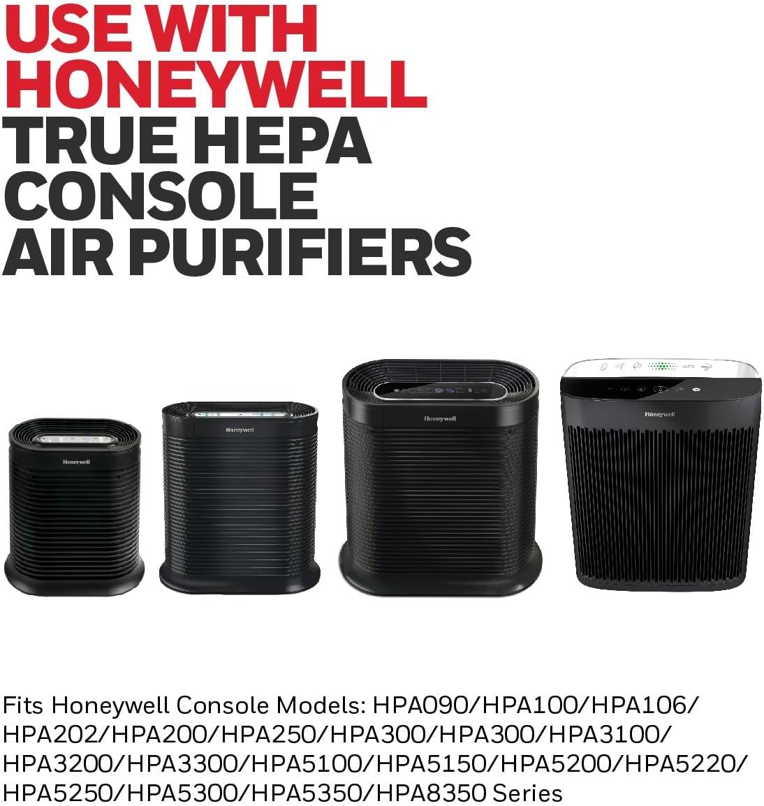 Honeywell HEPA Air Purifier Filter R, 3-Pack for HPA 100/200/300, 3000 and 5000 Series - Airborne
