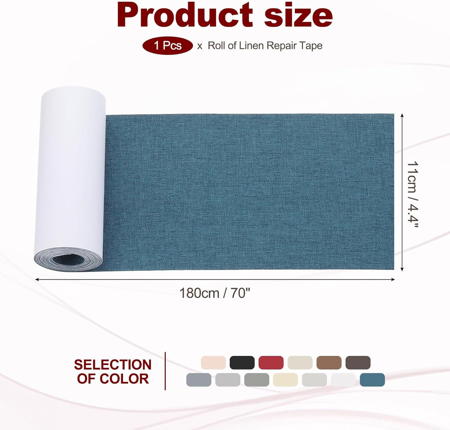 PATIKIL 70x4.4 Inch Linen Repair Tape, Repair Fabric Patch Self Adhesive Couch Patch Line Repair