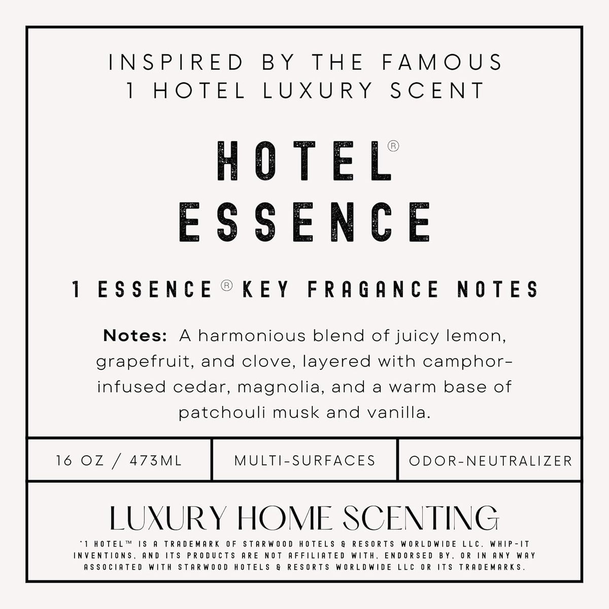 Hotel Essence Cleaner: Plant-Based Multi-Surface Cleaner & Odor Neutralizer, 16 oz, Leather