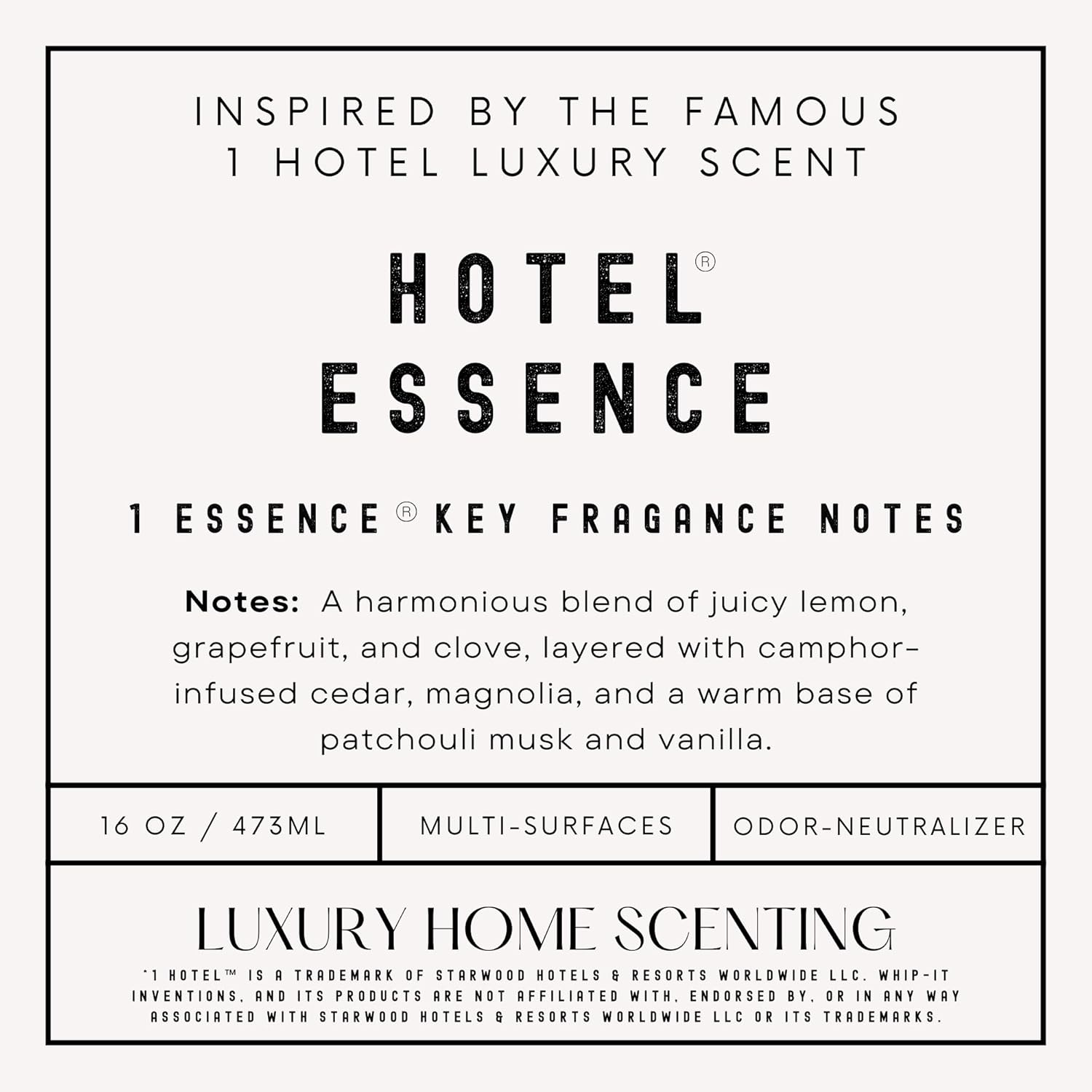 Hotel Essence Cleaner: Plant-Based Multi-Surface Cleaner & Odor Neutralizer, 16 oz, Leather