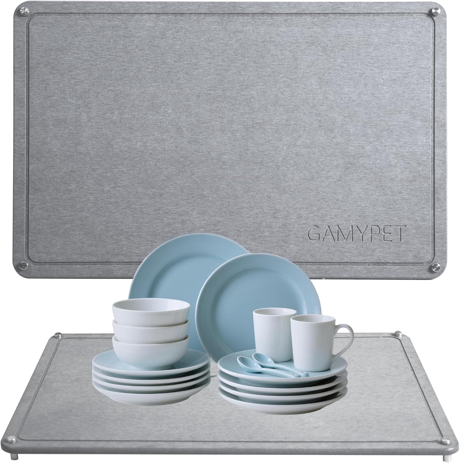 Stone Dish Drying Mat 24"×16" Large Diatomaceous Earth Dishes Quick Dry Pad for Kitchen Counter