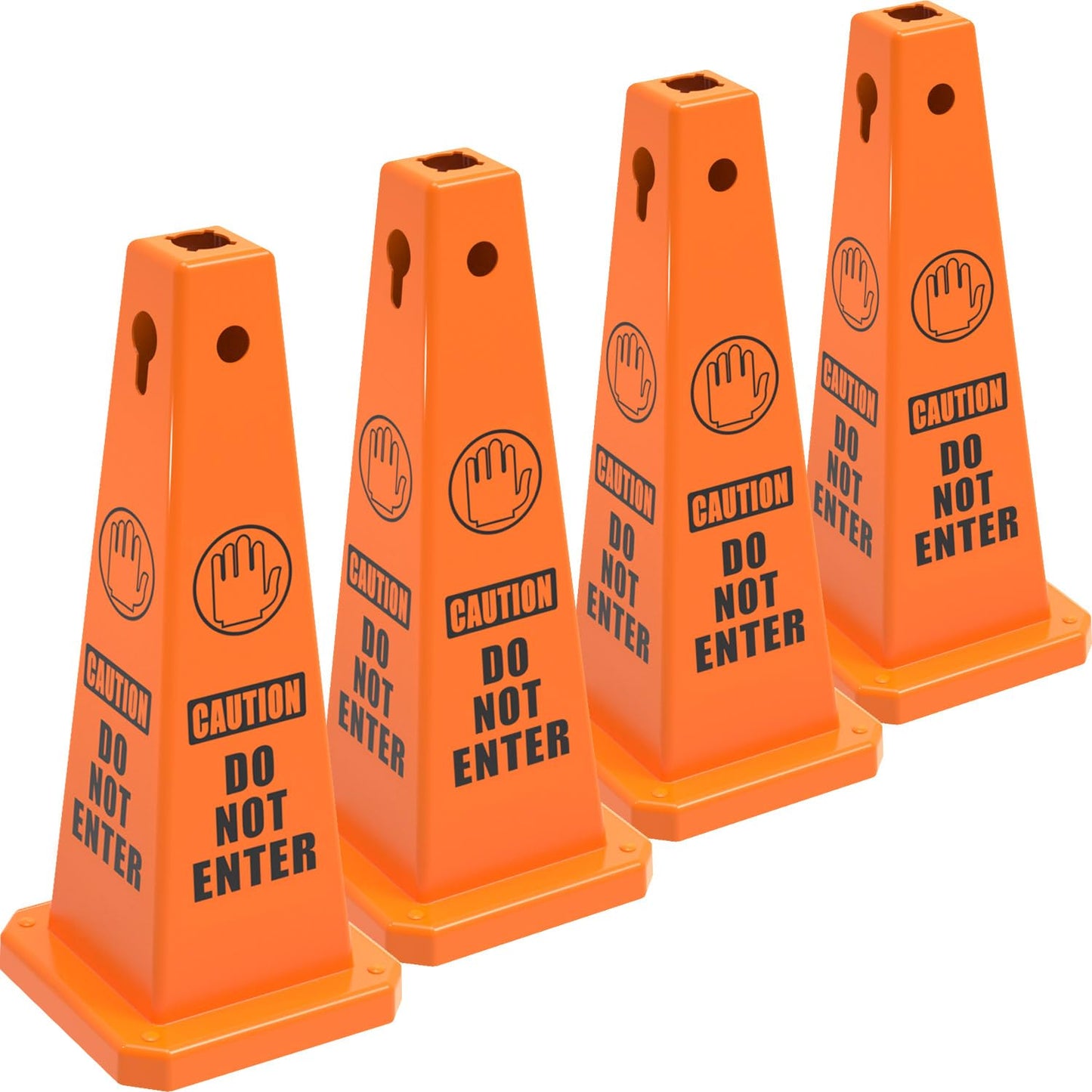 Plastic Traffic Cones, 4-Sided Message Cones, Road Safety Parking Cones, Standing Traffic Warning