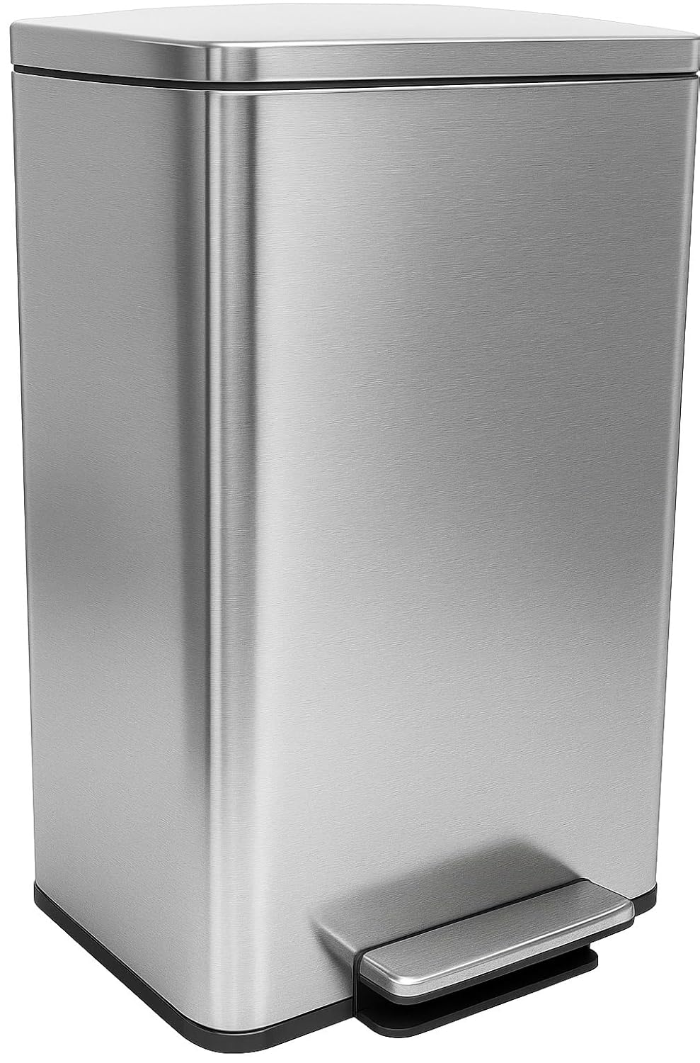 SIMPLI-MAGIC 50 Liter / 13.2 Gallon Soft-Close, Smudge Resistant Trash Can with Foot Pedal and