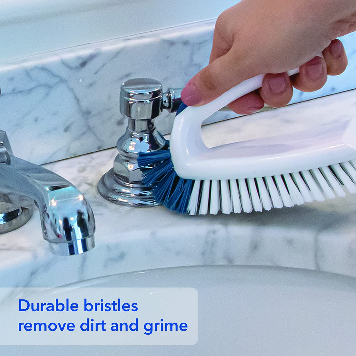 Unger Multi-Purpose Counter and Fixture Scrub Brush, Non-Slip Small Household Cleaning Supplies