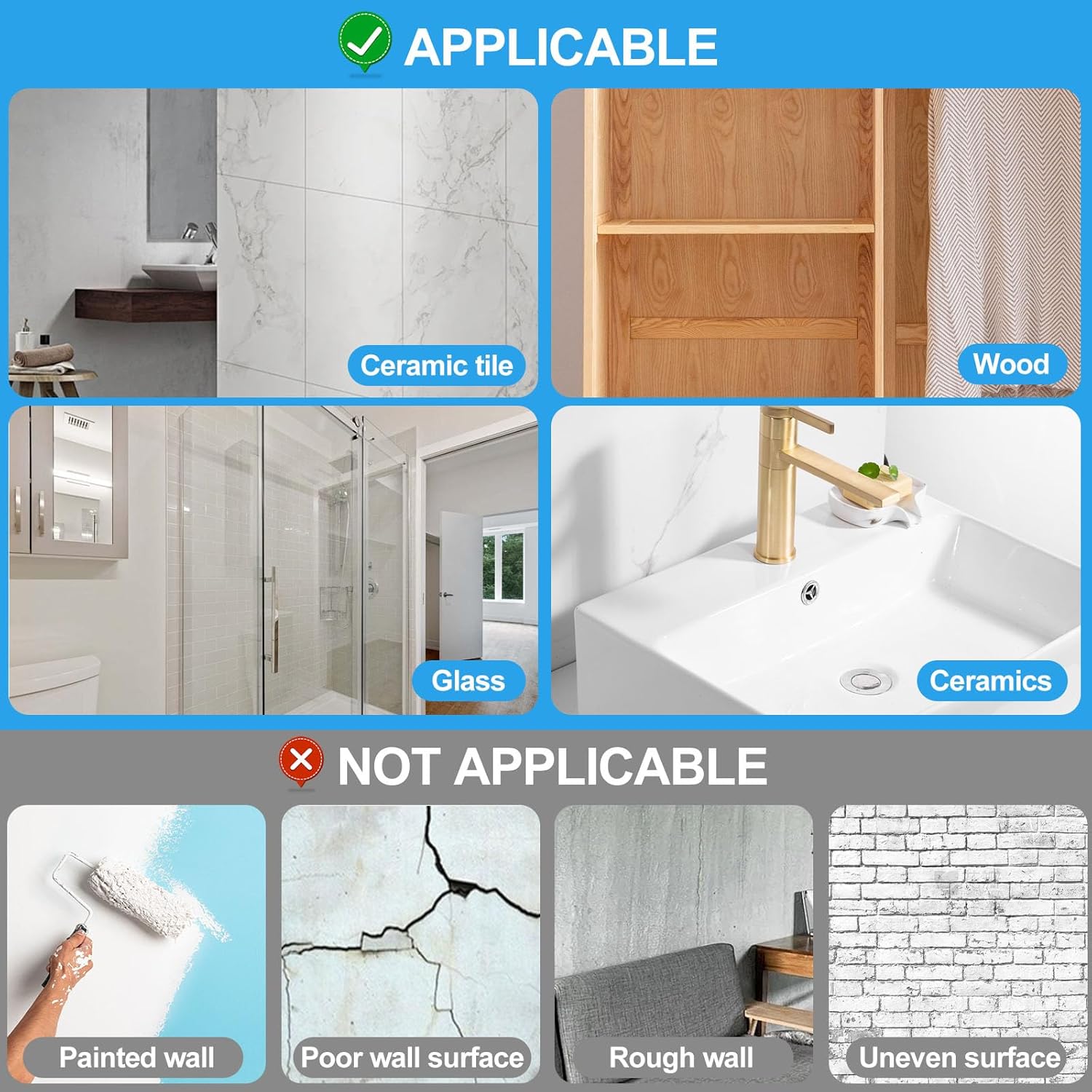 Large Adhesive Hooks for Hanging Heavy Duty Wall Hooks Self Adhesive Towel Coat Hooks Waterproof