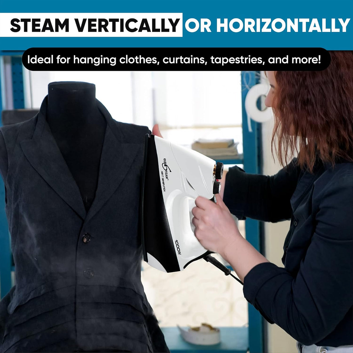 Eurosteam Next Generation Iron - Powerful Steam with Built-in Boiler - No Temperature Setting for