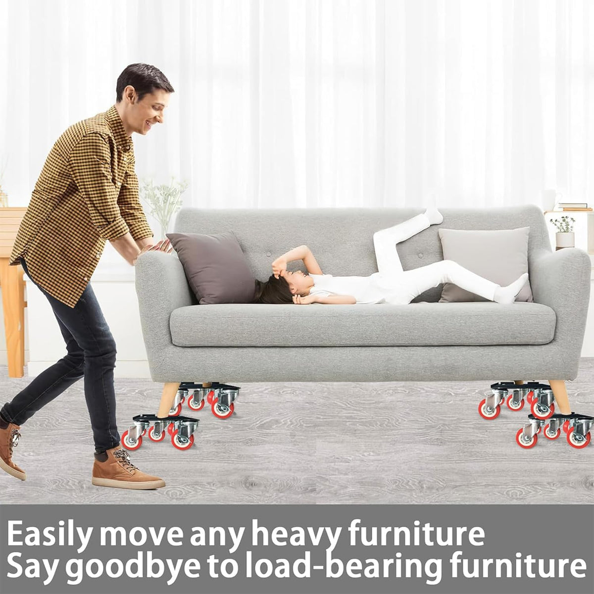 Furniture-Dolly-Furniture-Movers-with-5-Wheels, Furniture Sliders Large Size Carbon Steel Panel