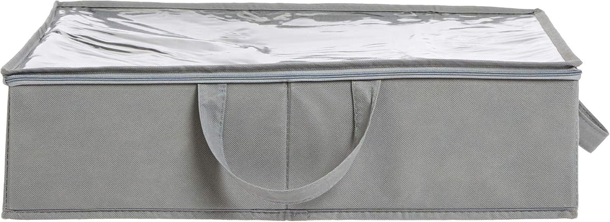 Amazon Basics Under Bed Fabric Zipper Storage Container Bags with Window and Handles, 2-Pack, 30.2