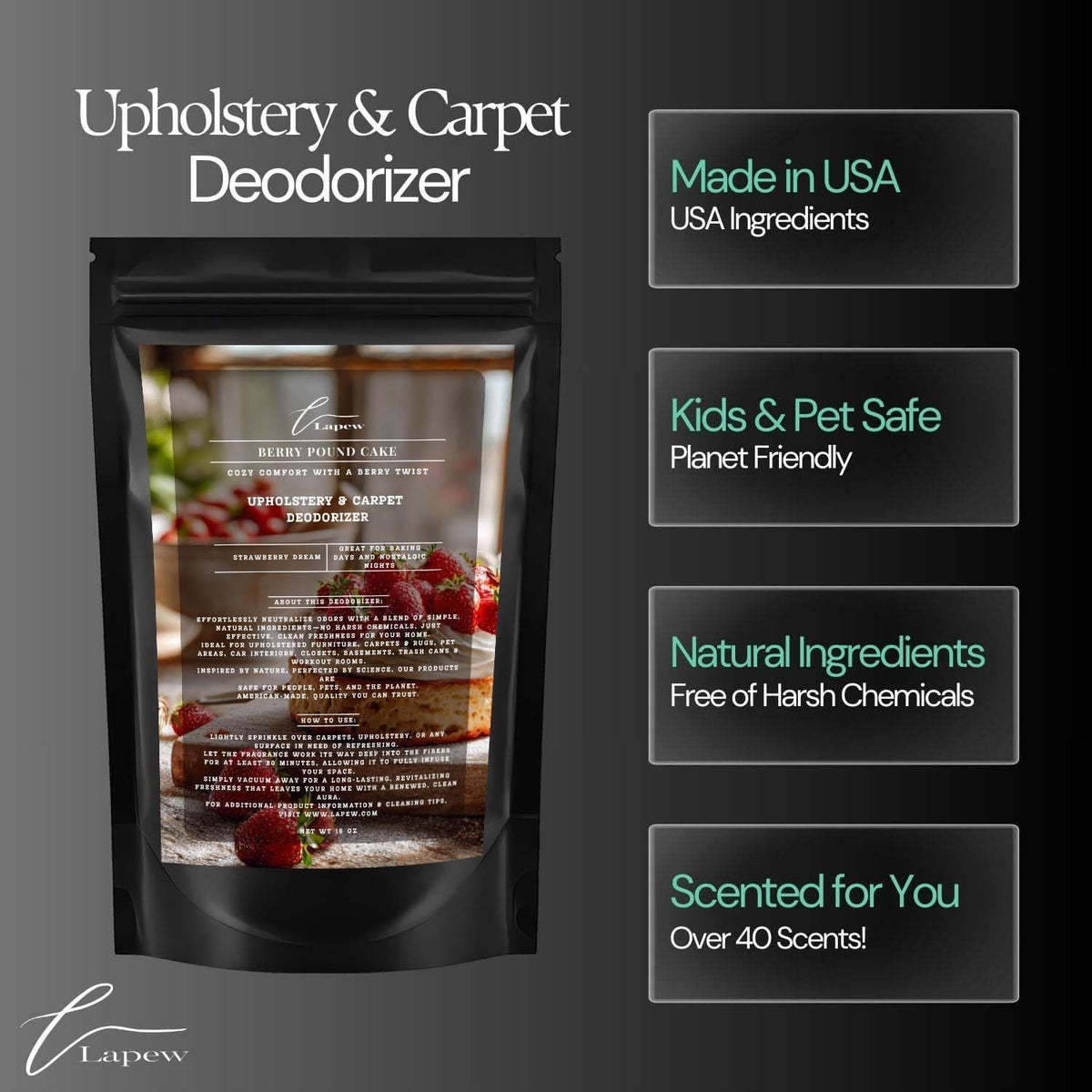 Berry Pound Cake Carpet Freshener Powder: Powerful Odor Eliminator for Home, Upholstery Deodorizer