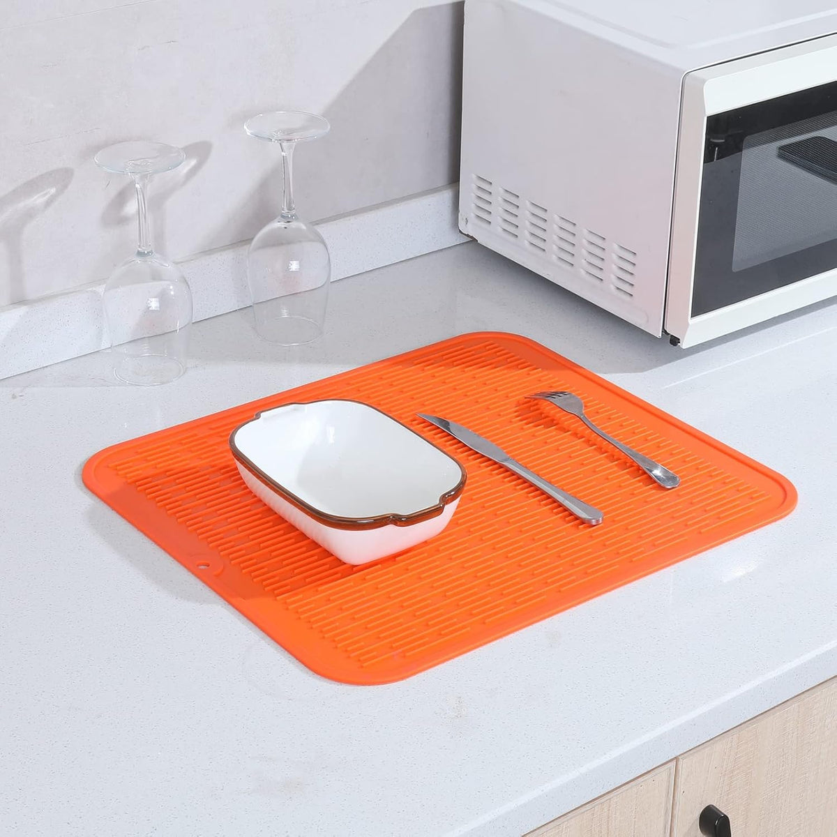 Silicone Dish Drying Mat for Multiple Usage,Easy clean,Eco-friendly,Heat-resistant Silicone Mat for