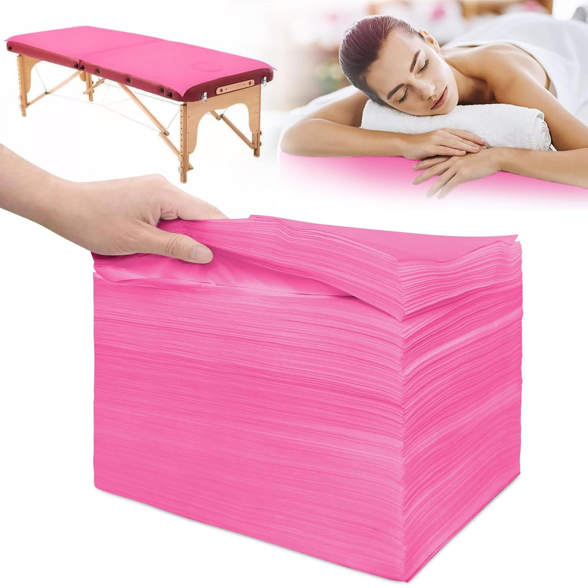 100Pcs Disposable Massage Table Sheets 31.5" x 71" Non-Woven Fabric Bed Covers for Ultimate Hygiene