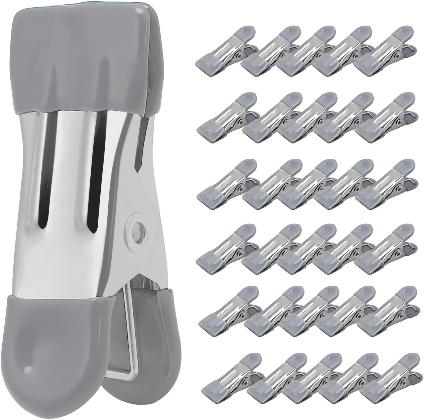 Clothes Pins Heavy Duty 30 Pack - 2.17 Inch Metal Chip Clips, Clothespins for Photo Drying