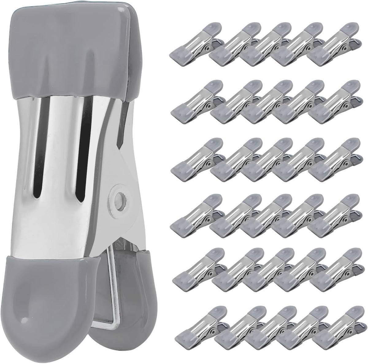 Clothes Pins Heavy Duty 30 Pack - 2.17 Inch Metal Chip Clips, Clothespins for Photo Drying
