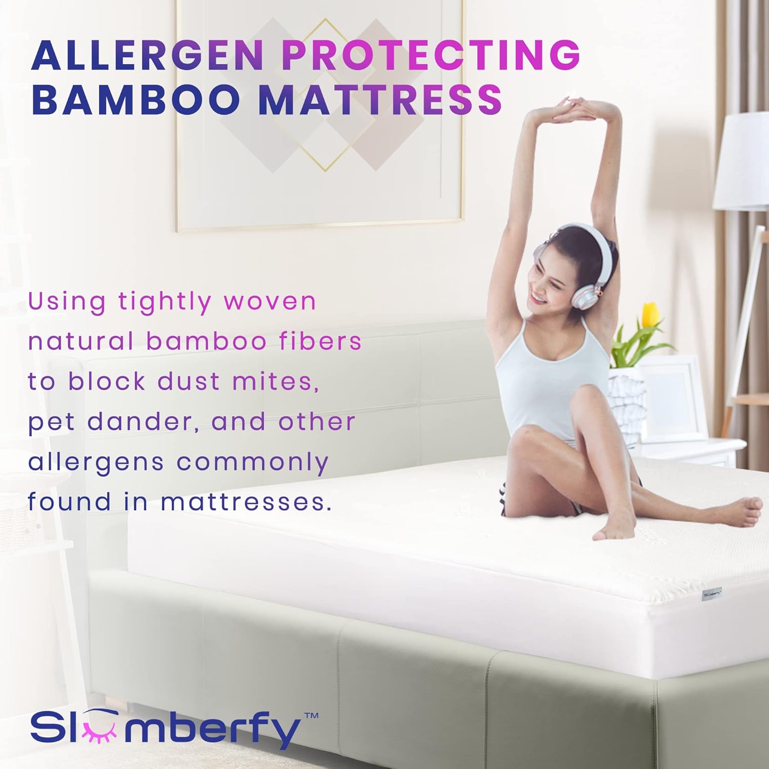 Waterproof Mattress Protector by Slumberfy | Hypoallergenic Viscose Made from Bamboo Mattress