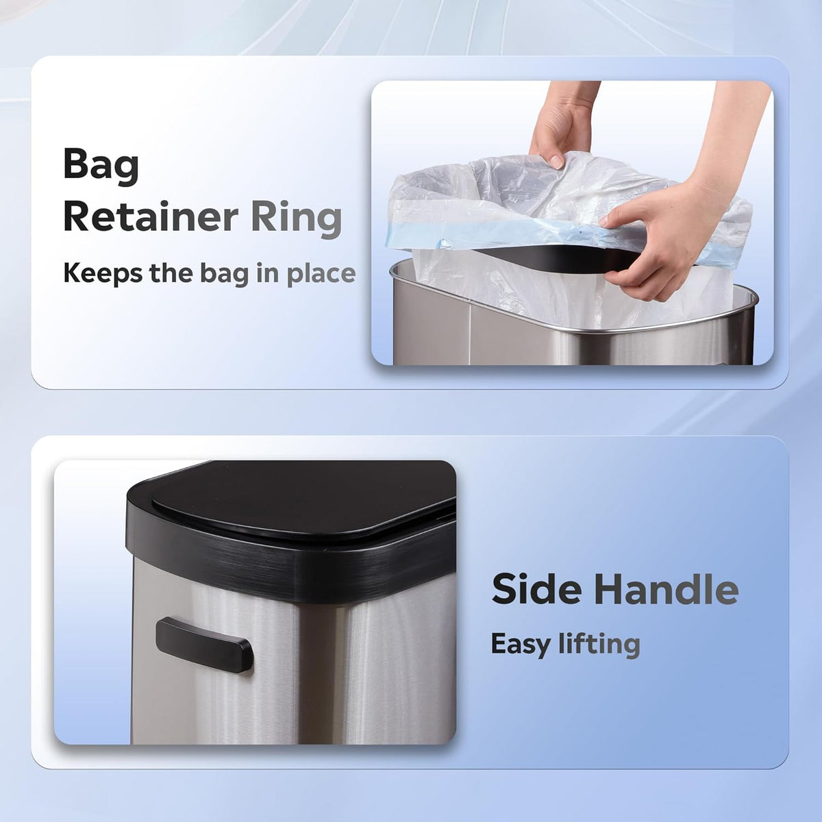 WLIVE 13 Gallon Trash Can, 50 Liter Large Capacity Motion Sensor Automatic Trash Cans Touchless