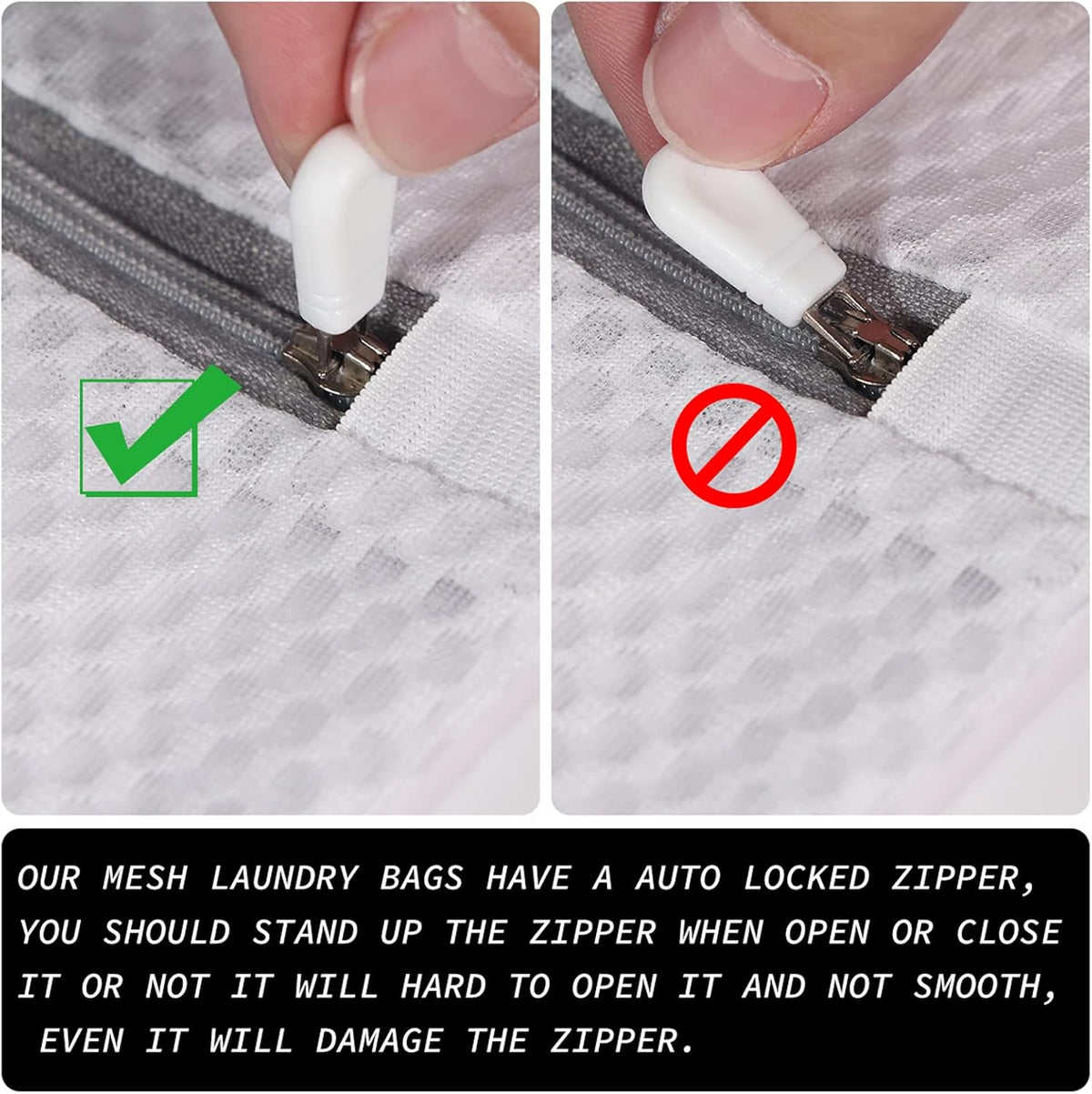 4Pcs Durable Honeycomb Mesh Laundry Bags for Delicates Reusable Wash Bag(1XX-Large 24 x 24
