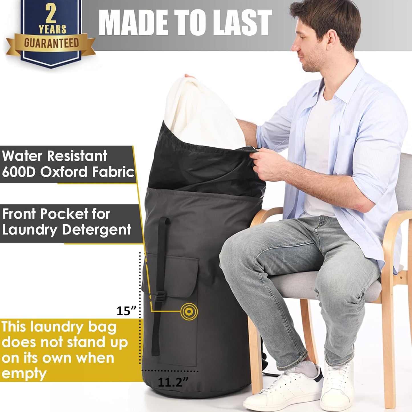 Laundry Backpack Bag, 115L Extra Large Laundry Bags with straps, Heavy Duty Laundry Bag Backpack
