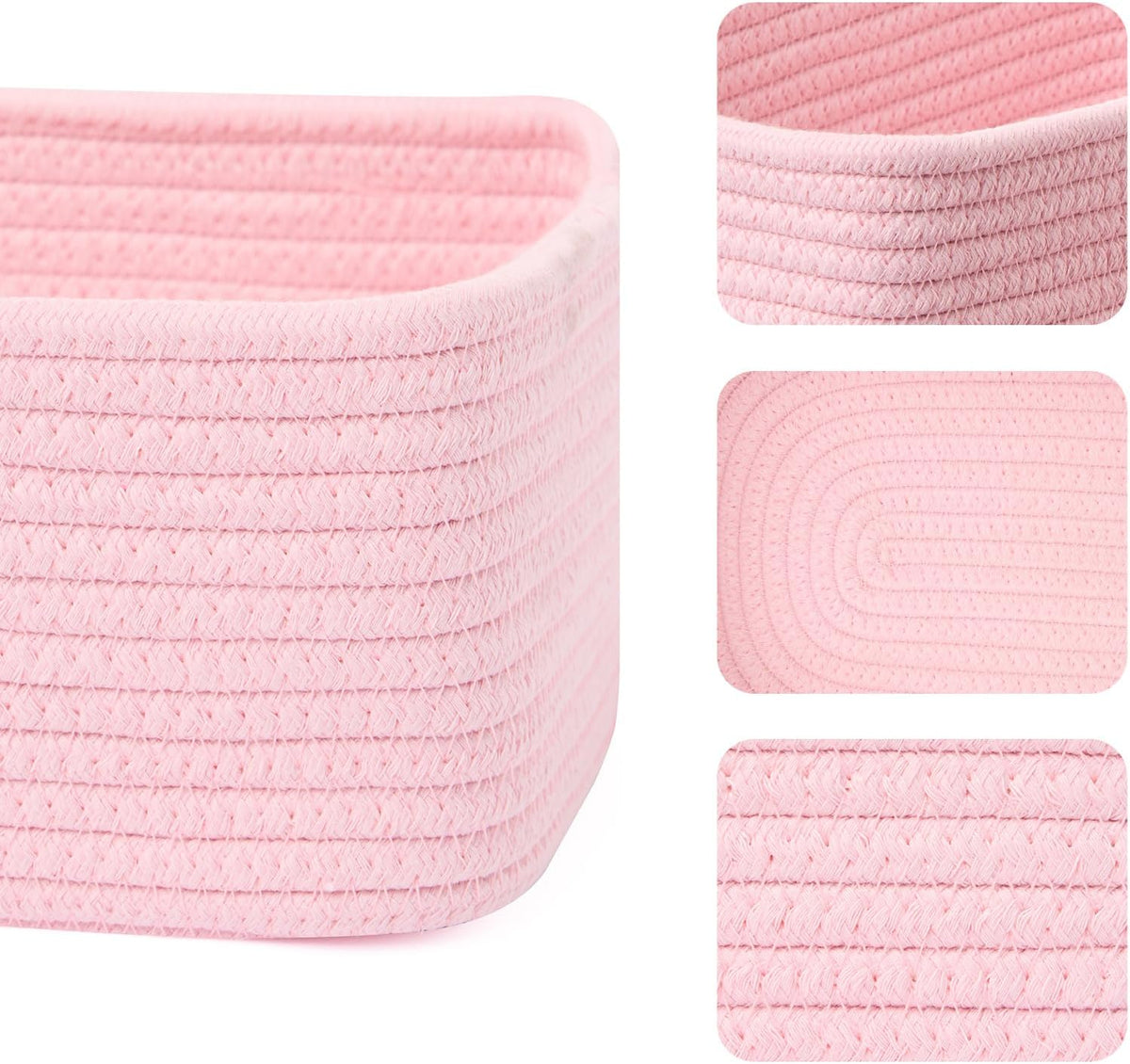 Small Storage Baskets for Organizing | Closet Organizer Bins | Shelf Toy Basket | Woven Rope