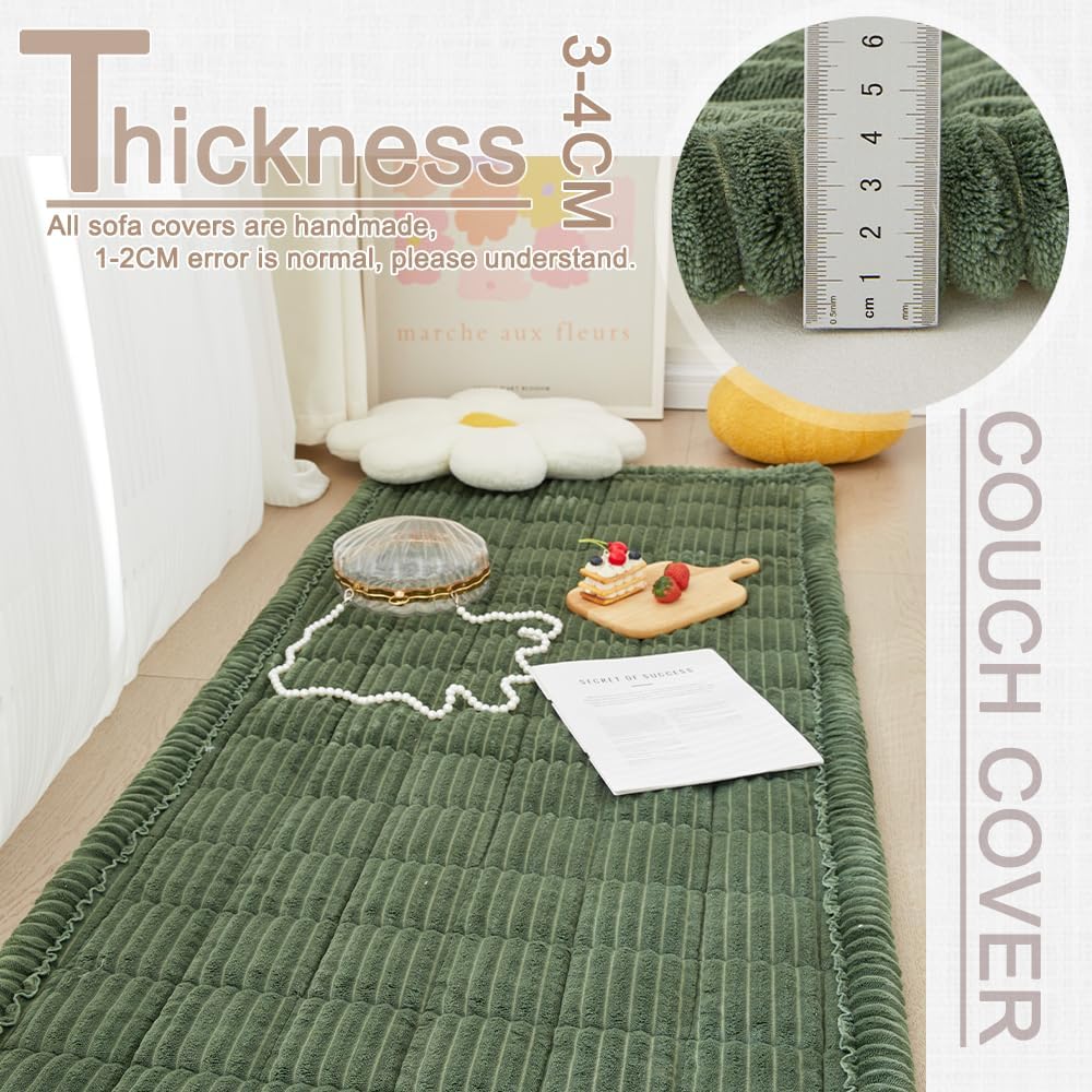 Couch Cover for Dogs Washable, Fuzzy Pet Couch Covers for 3 Cushion Sofa Pet Friendly, Non Slip