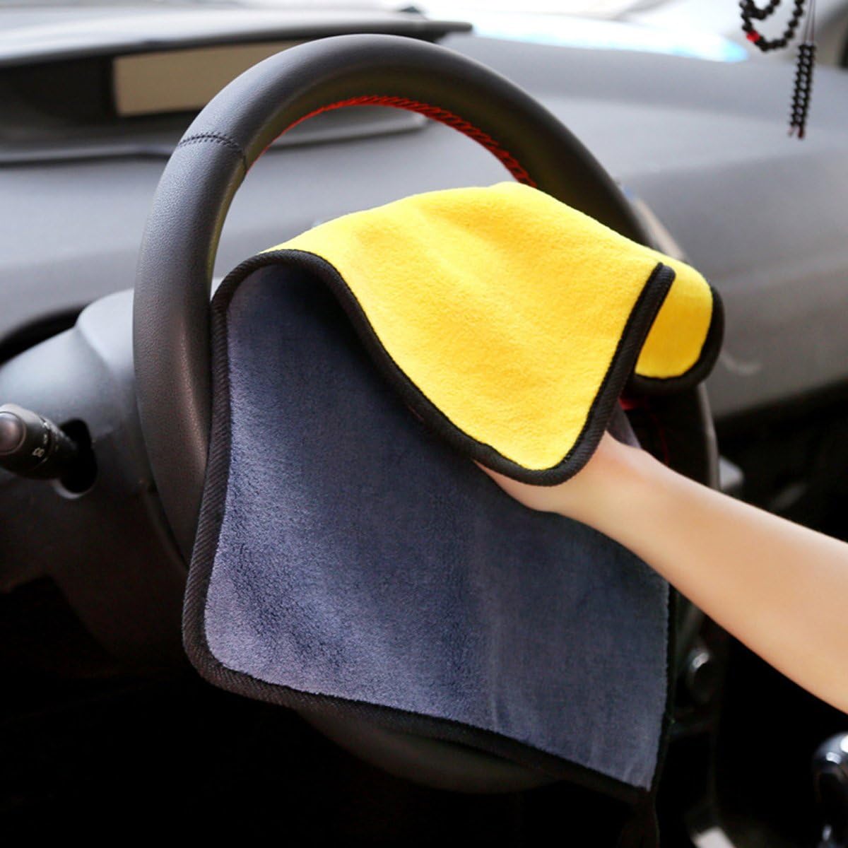 SOFTBATFY Ultrasoft, Large, Thick and Quick Drying Car Microfiber Cleaning Towel 800GSM Polishing