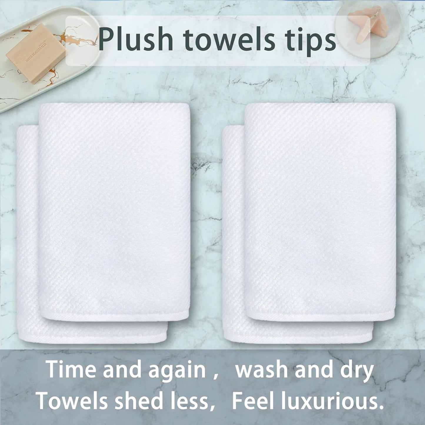 Luxury Bath Towels, Bath Towels Set of 4, Large 30" x 56" - 100% Cotton | Quick Dry | Light Weight