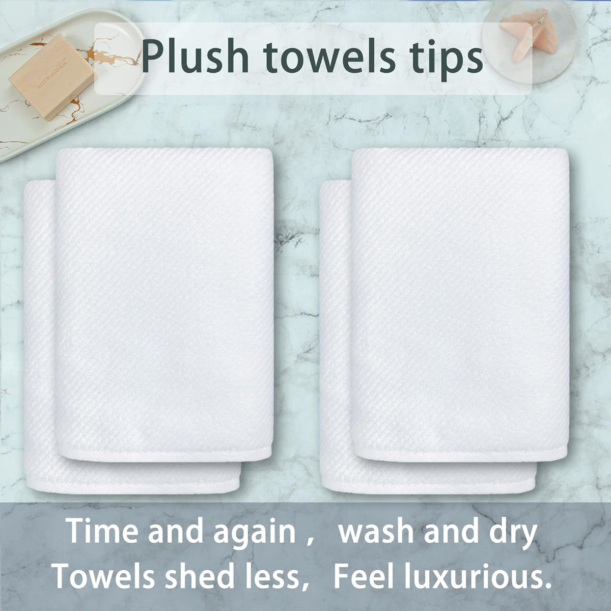 Luxury Bath Towels, Bath Towels Set of 4, Large 30" x 56" - 100% Cotton | Quick Dry | Light Weight