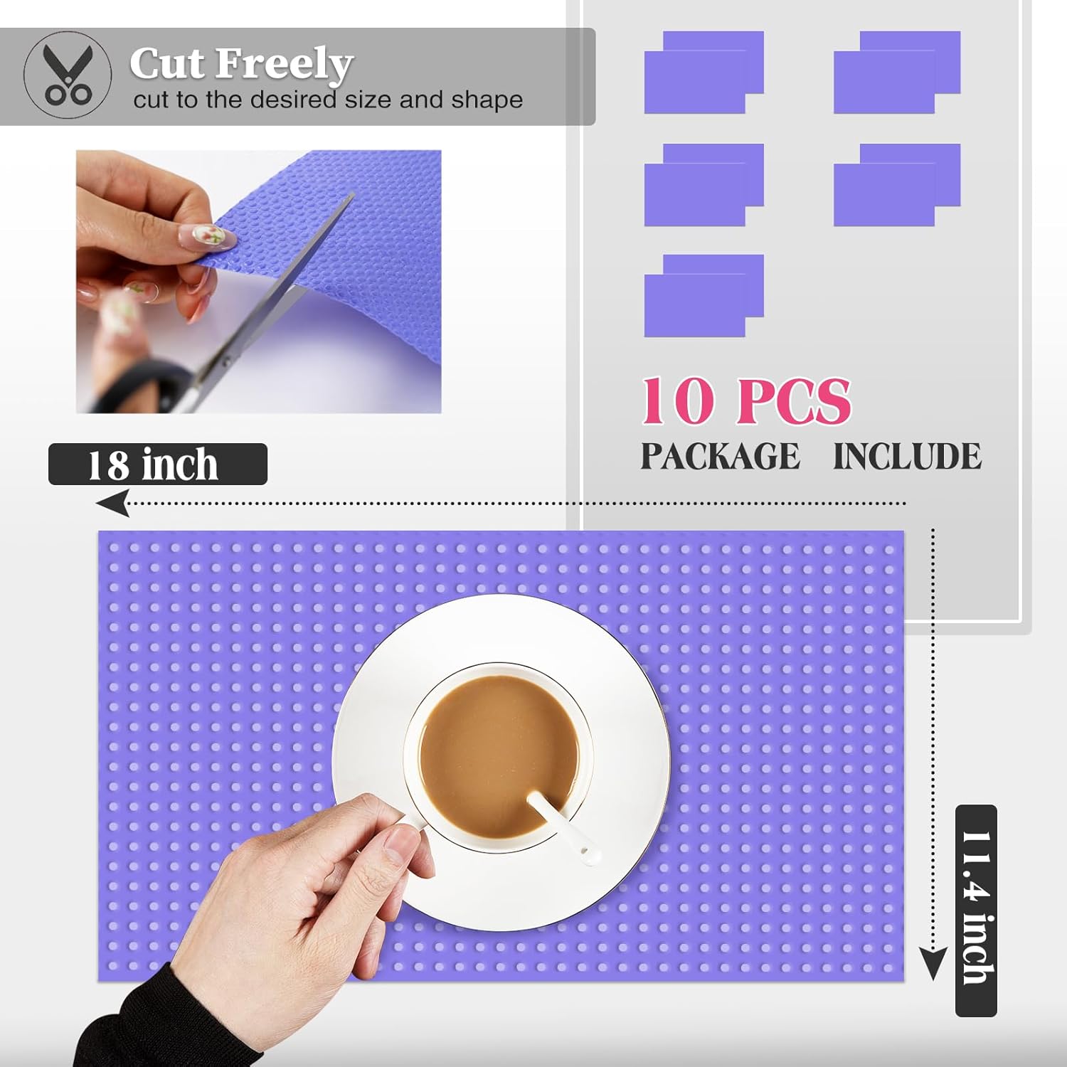 10Pcs Refrigerator Liners, Washable Fridge Liner Shelf Mats Refrigerator Pads for Cupboard Cabinet