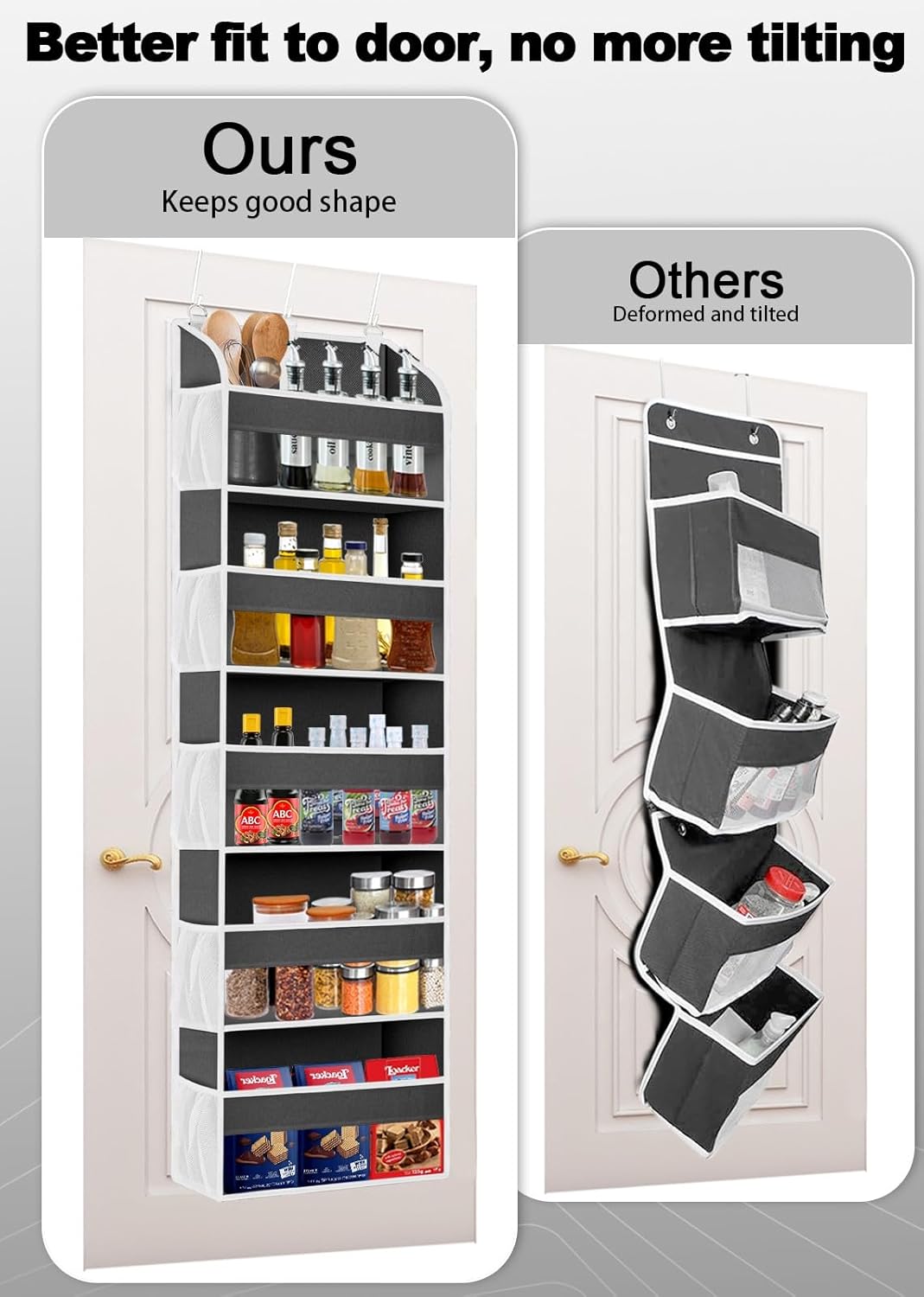 1 Pack Over The Door Organizer Storage, Hanging Organizer Closet with 5 Large Pockets 10 Mesh
