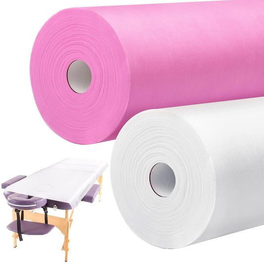 Tudomro 2 Roll Disposable Non Woven Bed Sheets 24 x 71 Inch Massage Table Paper Covers Non Woven