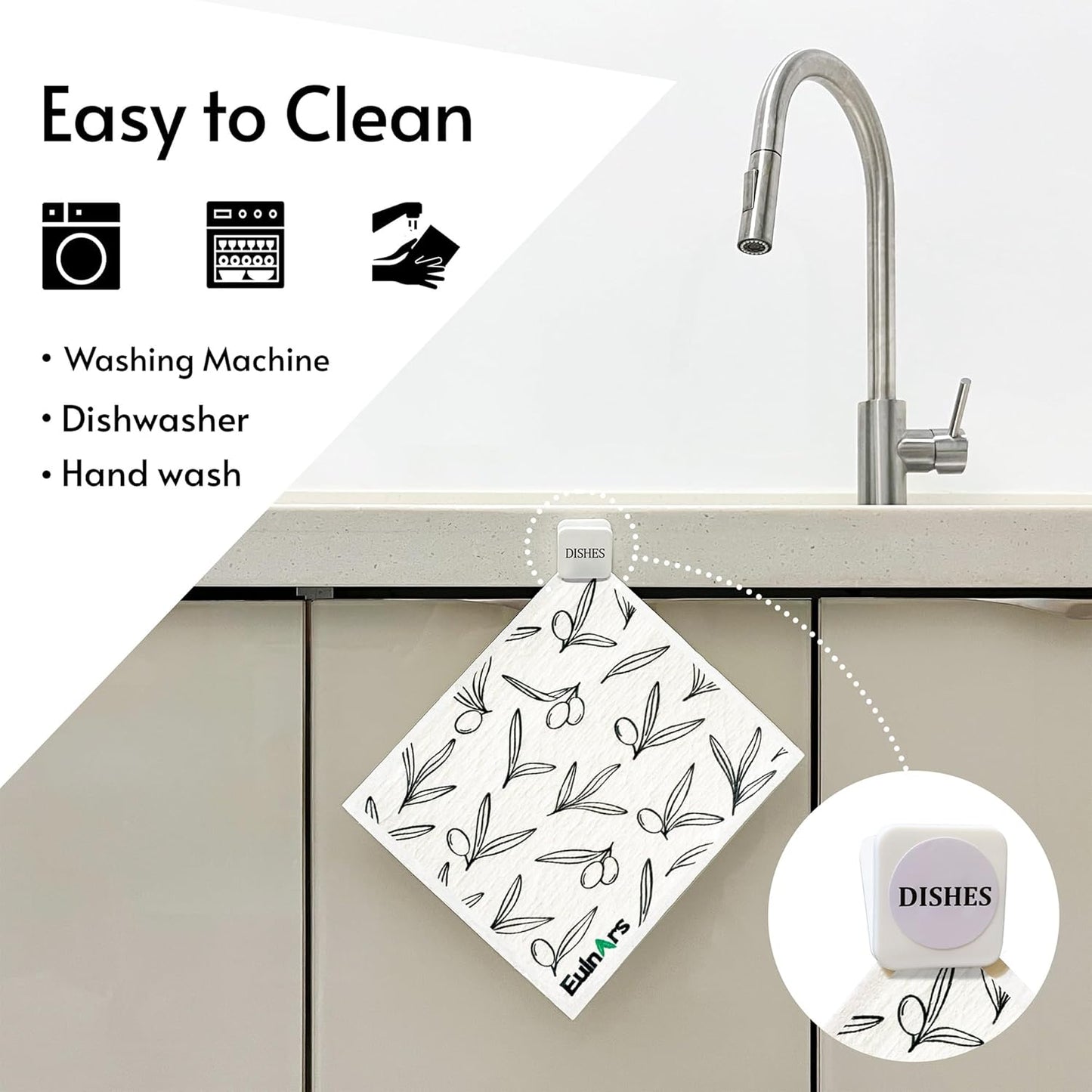 Swedish Dishcloths for Kitchen, 8 Pack Flower Reusable Paper Towels Washable, Non-Scratch Swedish