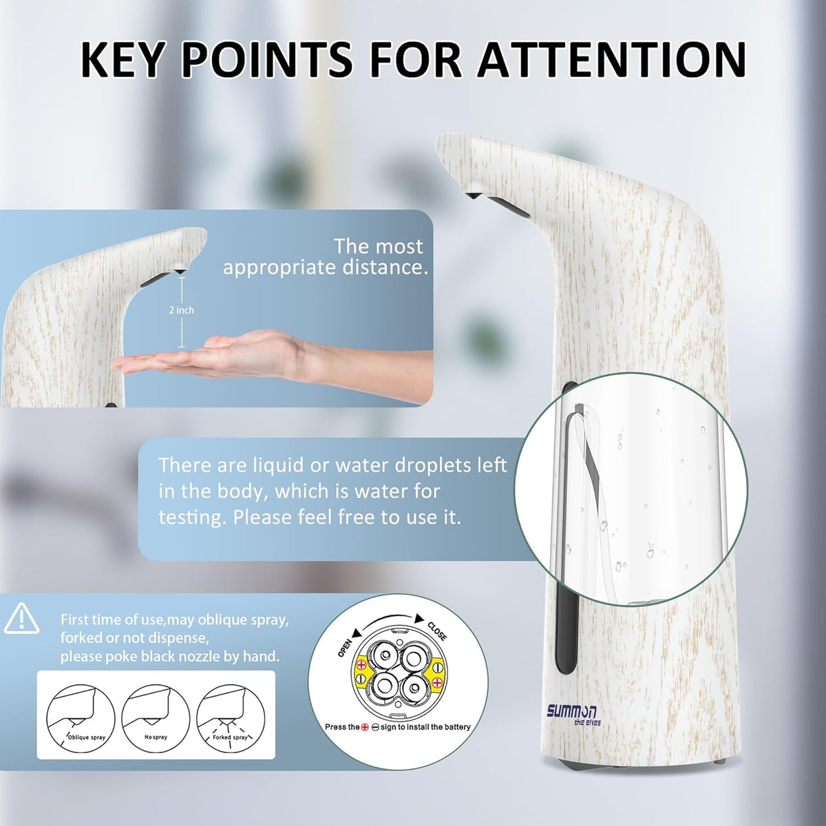Automatic Soap Dispenser Touchless,400ML Hand & Dish Countertop Electric Liquid Dispenser with
