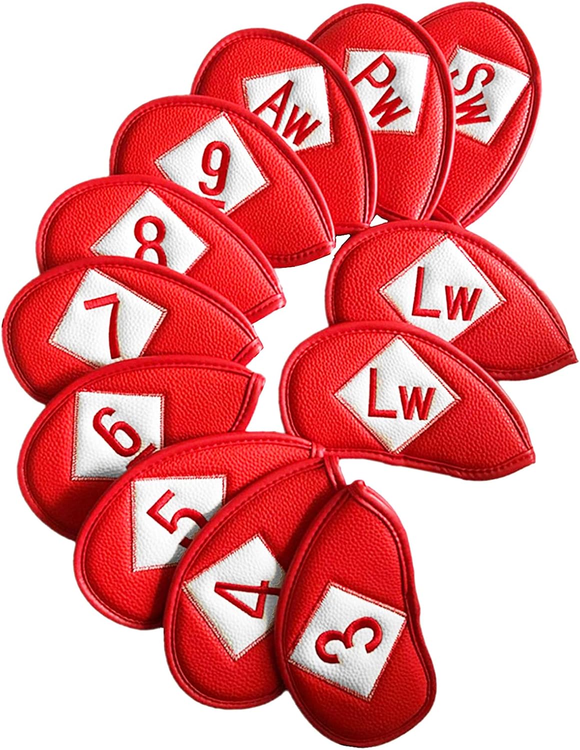 FINGER TEN Premium Synthetic Leather Stylish Iron & Wedge Golf Head Covers Value 12 Piece Set