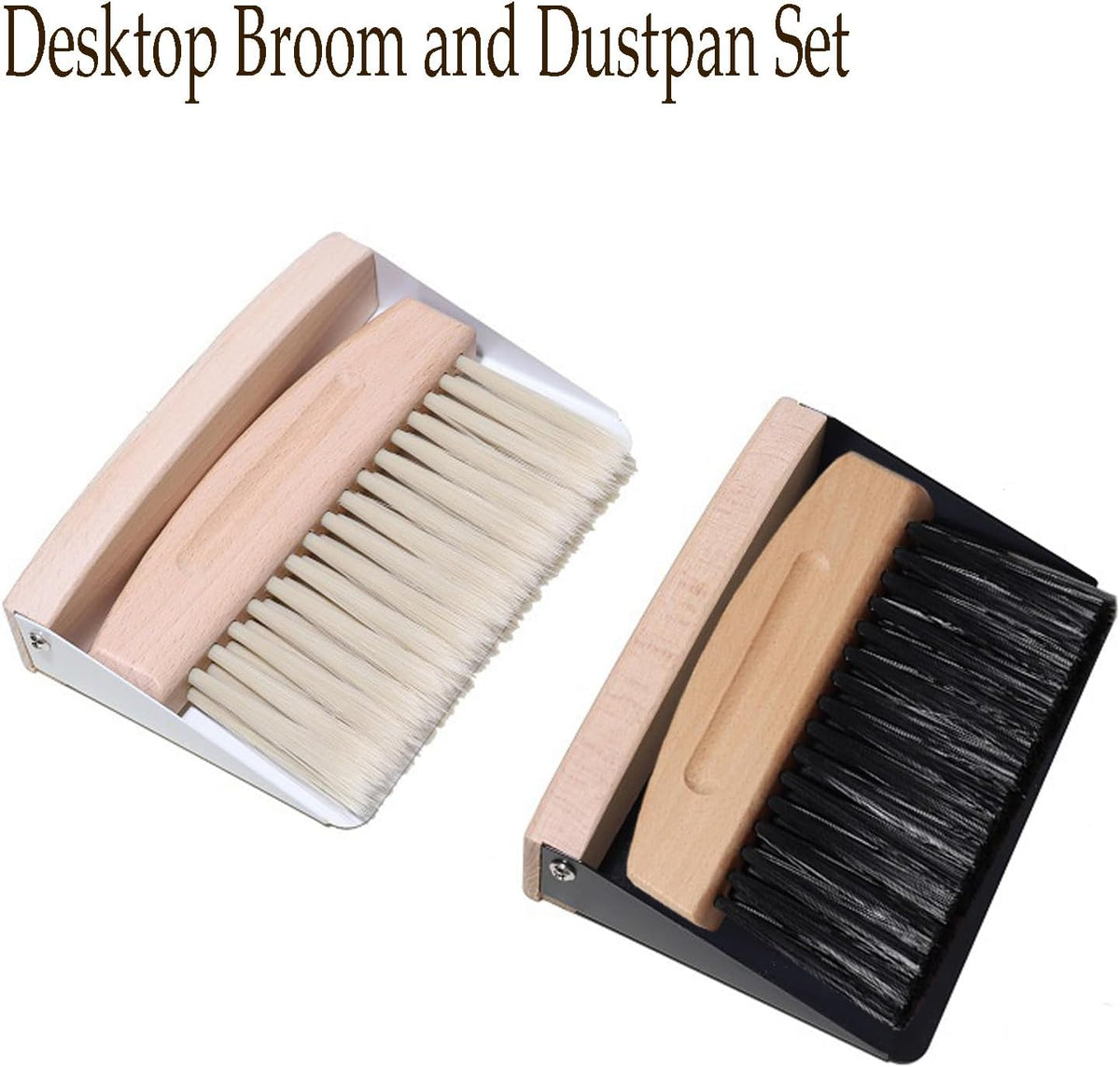 Mini Broom and Dustpan Set Small Metal Dustpan and Brush Set Hand Whisk Broom for Home Office