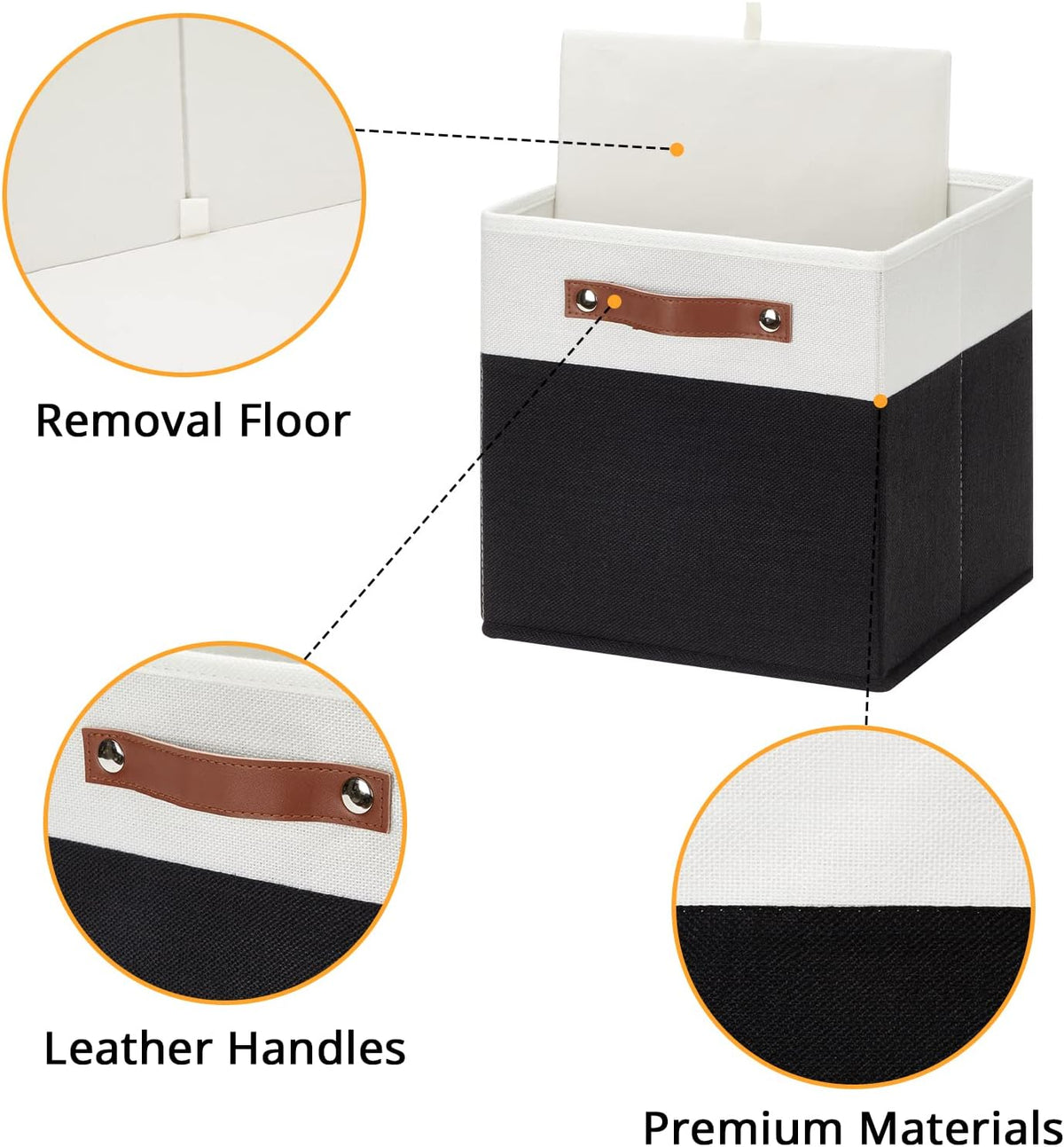 DULLEMELO Storage Cubes 11 inch,Cube Storage Bins with Handles for Organizing,Fabric Storage