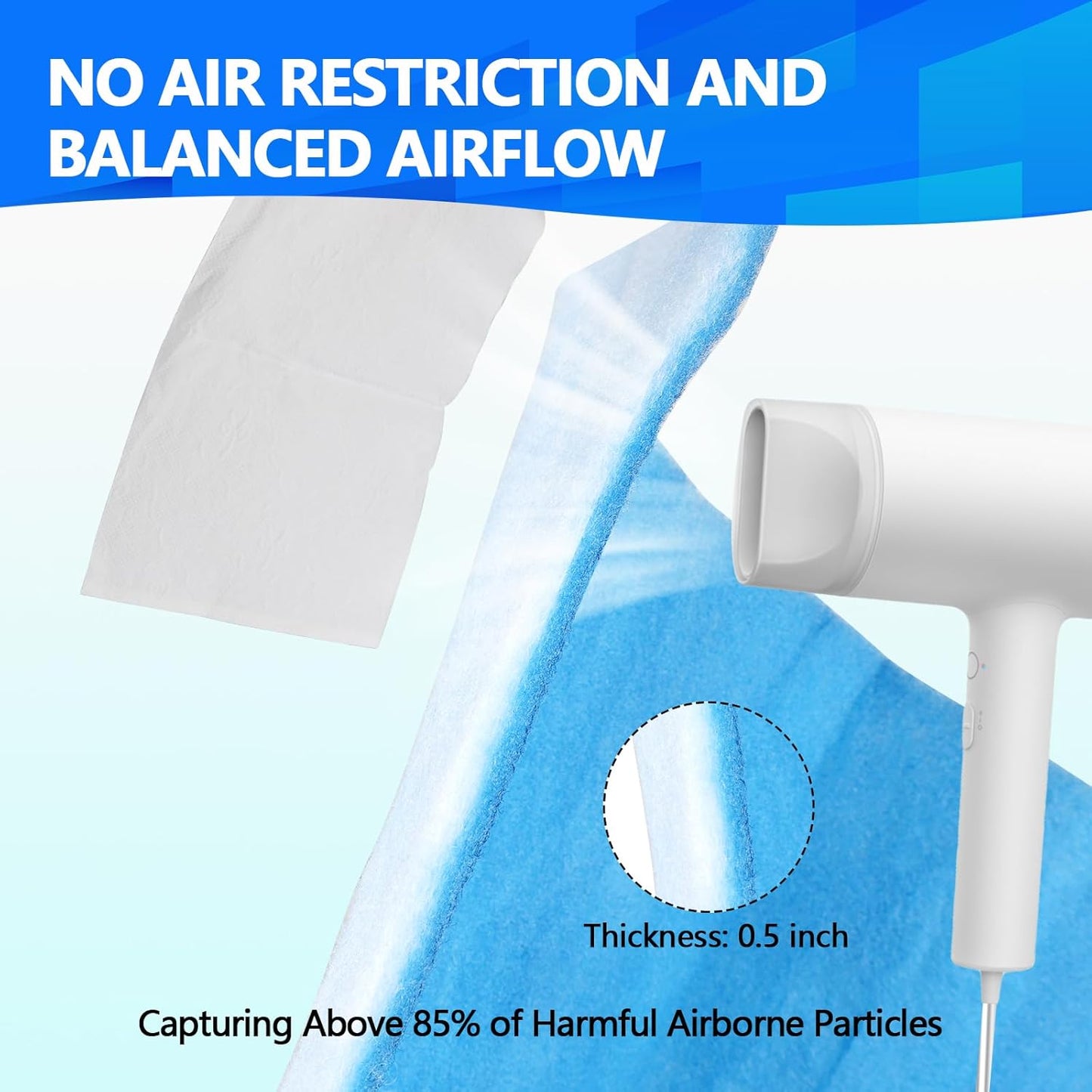 16" x120" Air Vent Filters, Cut to Fit Air Filter (65+ Filters), MERV 8 Triple Vent Filter for Home