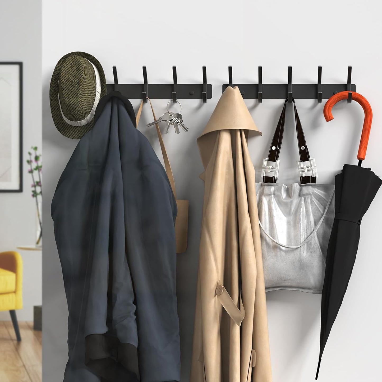 VAEHOLD Wall Hooks, Heavy Duty Aluminum Towel Hooks for Hanging Coat, Hat, Key, Clothes, Closet
