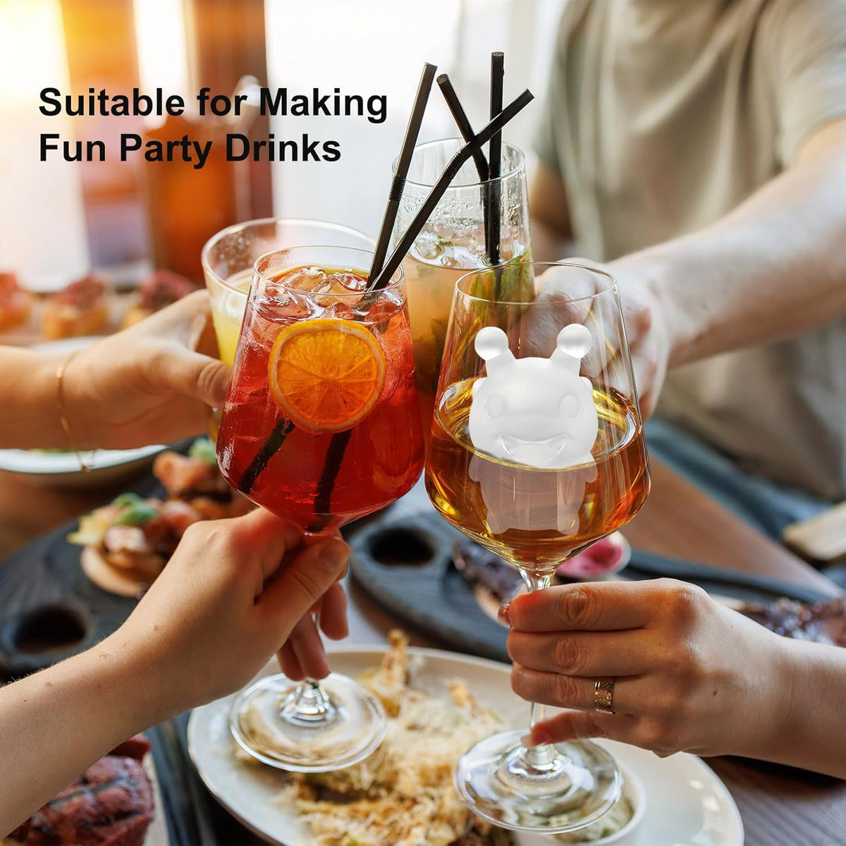 3D Bee Ice Cube Silicone Molds Tray for Whiskey, Cocktail, Drink Decor, Bar; Rich Details. Cute
