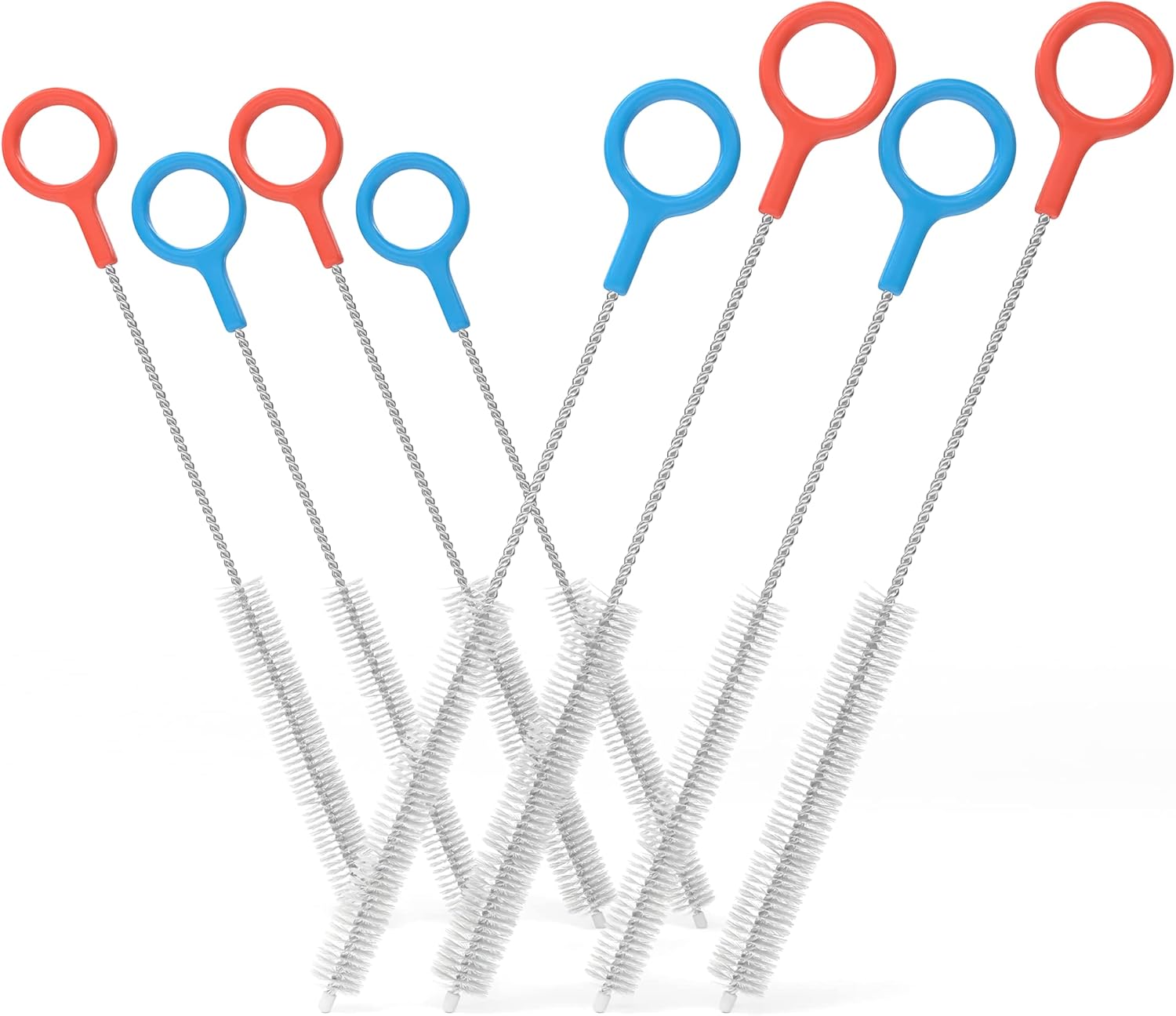 Heavy Duty Cleaning Brushes Set of 8 - Extra Long Straw Cleaners for Metal and Plastic Reusable