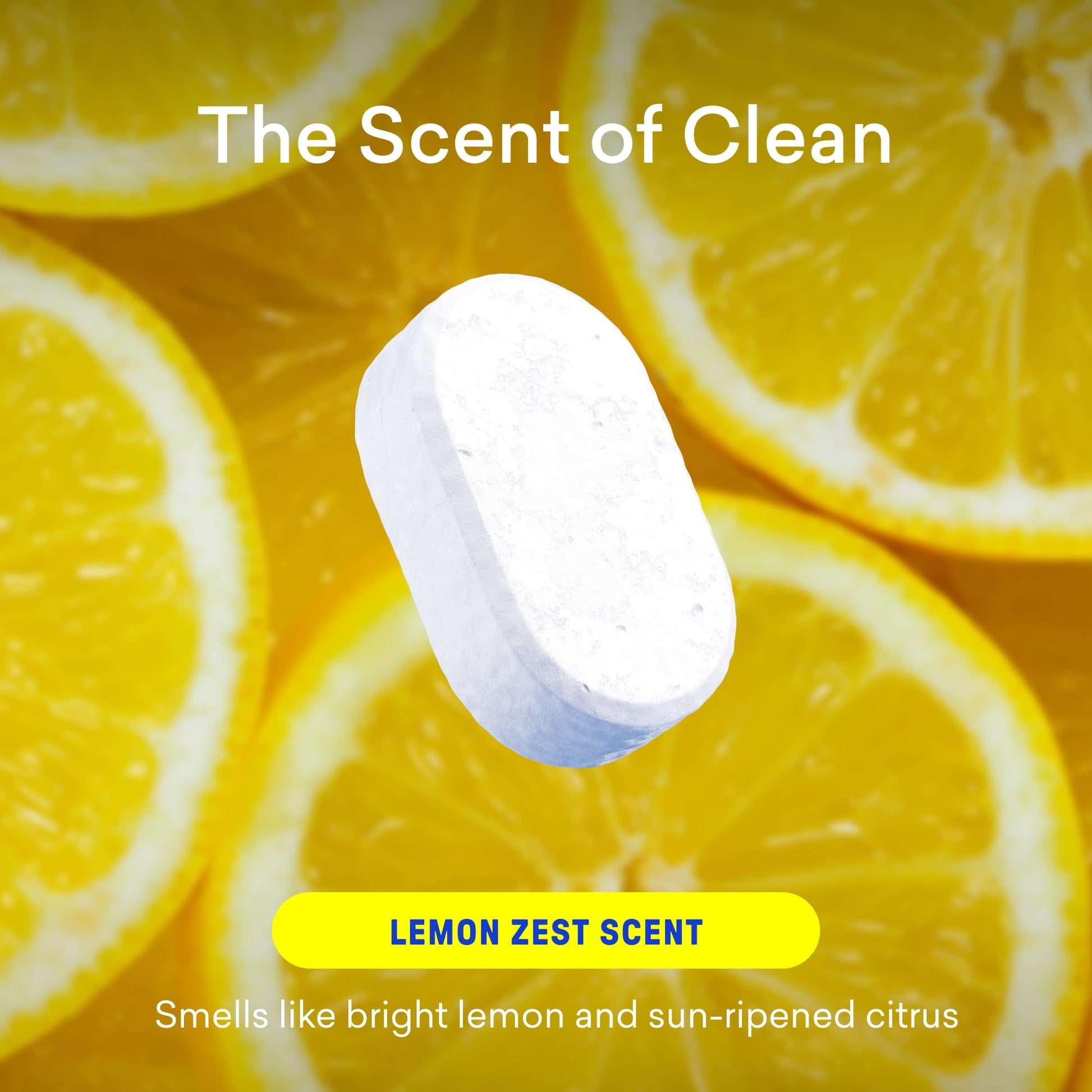 BLUELAND 100% Plastic-Free Dishwasher Detergent Tablets, 60ct, Lemon Zest