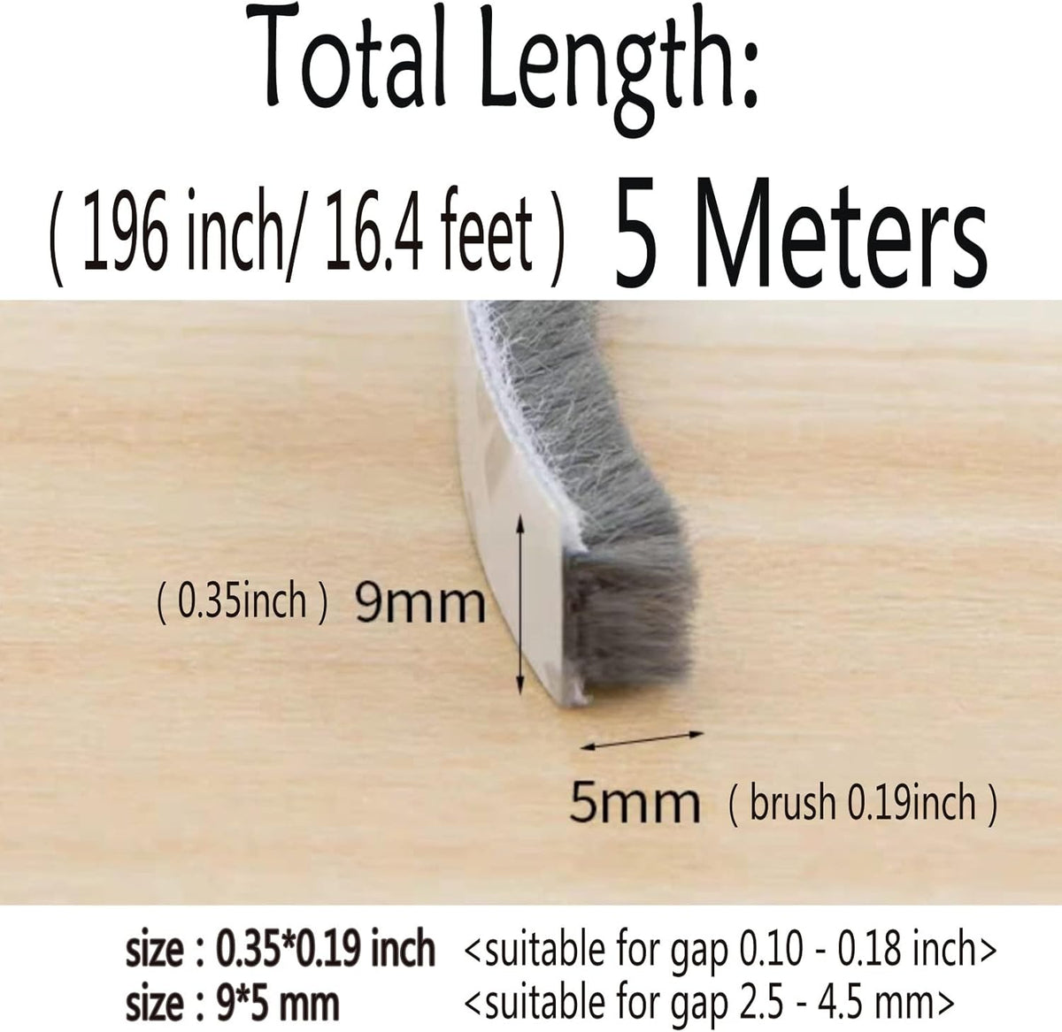 Weather Stripping Brush for Sliding Windows/Doors Frame Side,Pile Self Adhesive Weatherstrip Seal