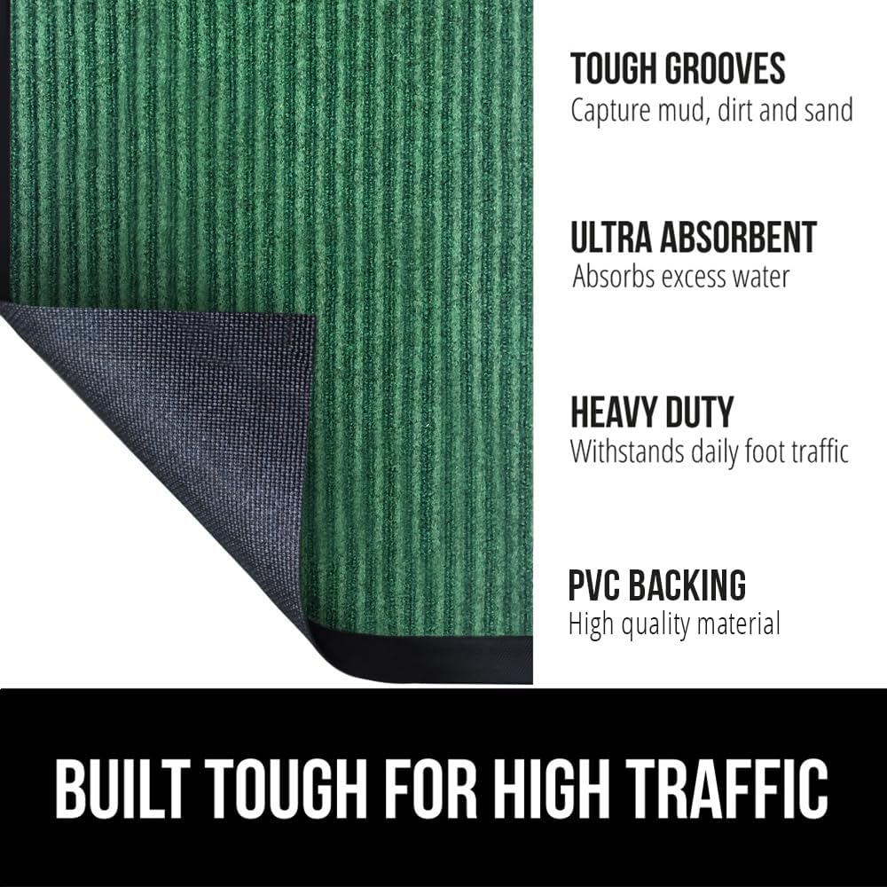 GORILLA GRIP Traffic Guard Door Mat, Heavy Duty Welcome Mats, Commercial Office Space Doormat