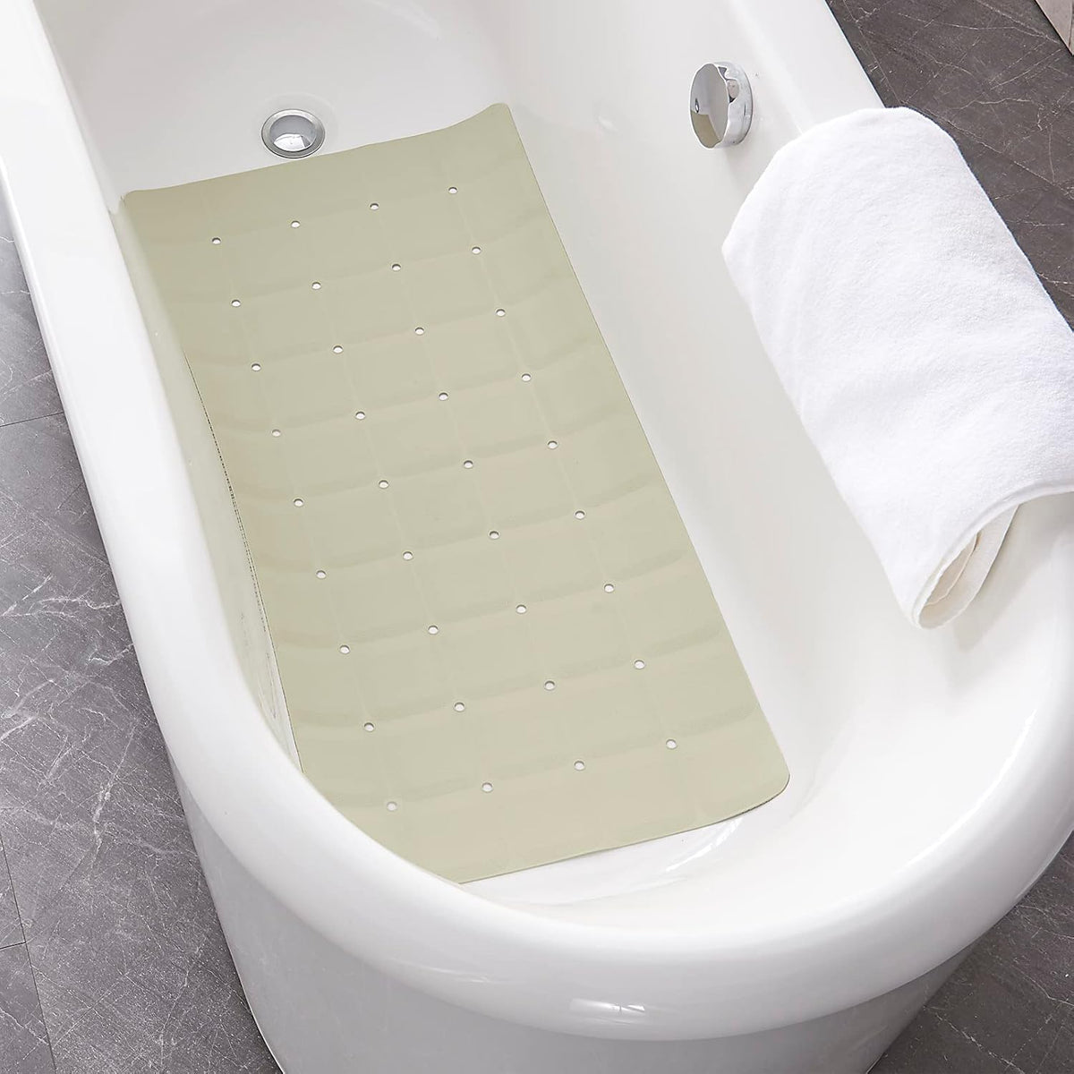 Foldable Silicone Bathtub Mat: Jumbo Size Heavy Duty Safety Bath Mat for Tub Without Suction Cups