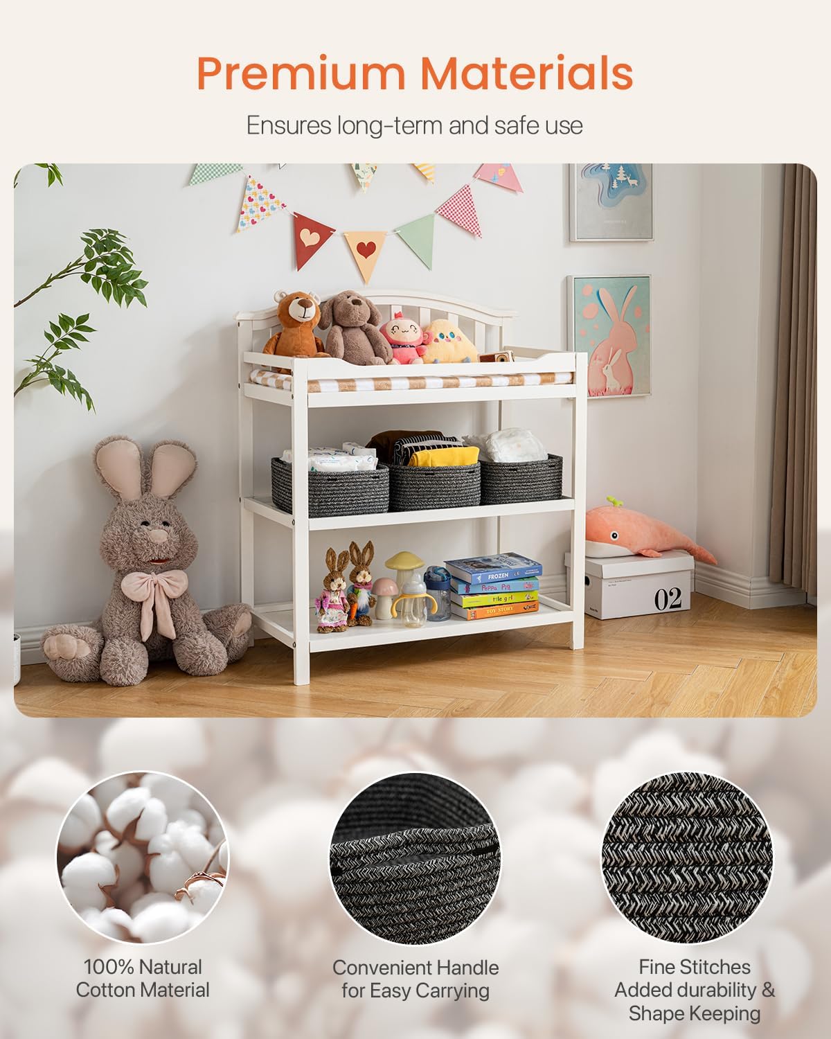 Small Woven Basket, 13.5 x 9.5 x 5 Inches, Storage Basket for Organizing, Cute Small Rope Shelf