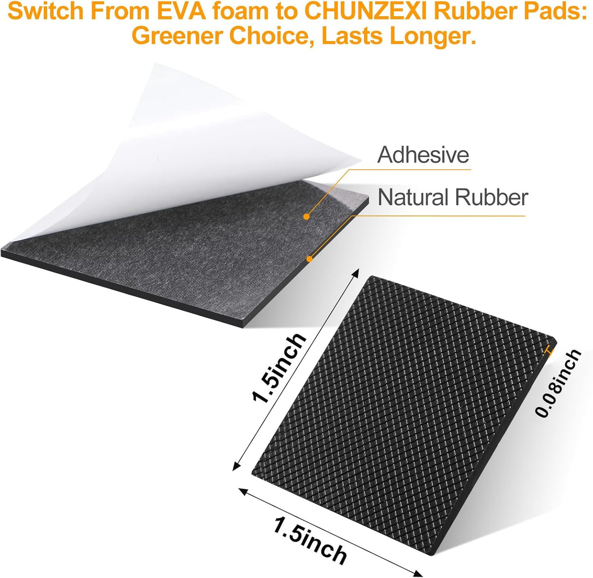 CHUNZEXI Non Slip Furniture Pads - 32 Premium Furniture Grippers Self Adhesive Rubber Furniture